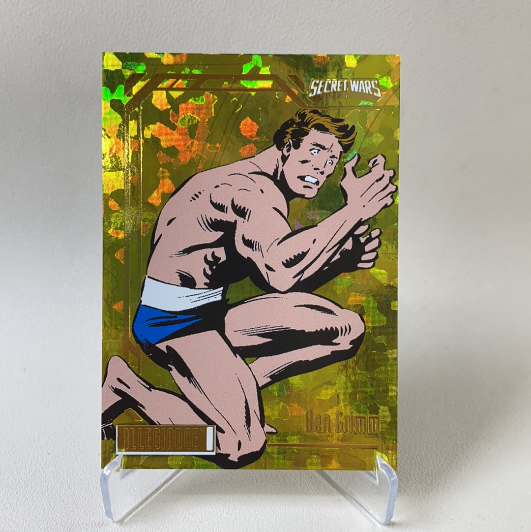 【弈卡代拍】 2023 Upper Deck Marvel漫威Allegiance 忠诚 秘密战争 大比例 特卡 黄碎冰折 本 格瑞姆 石头人 70/149编 品相如图 凑套必备 不要熬夜