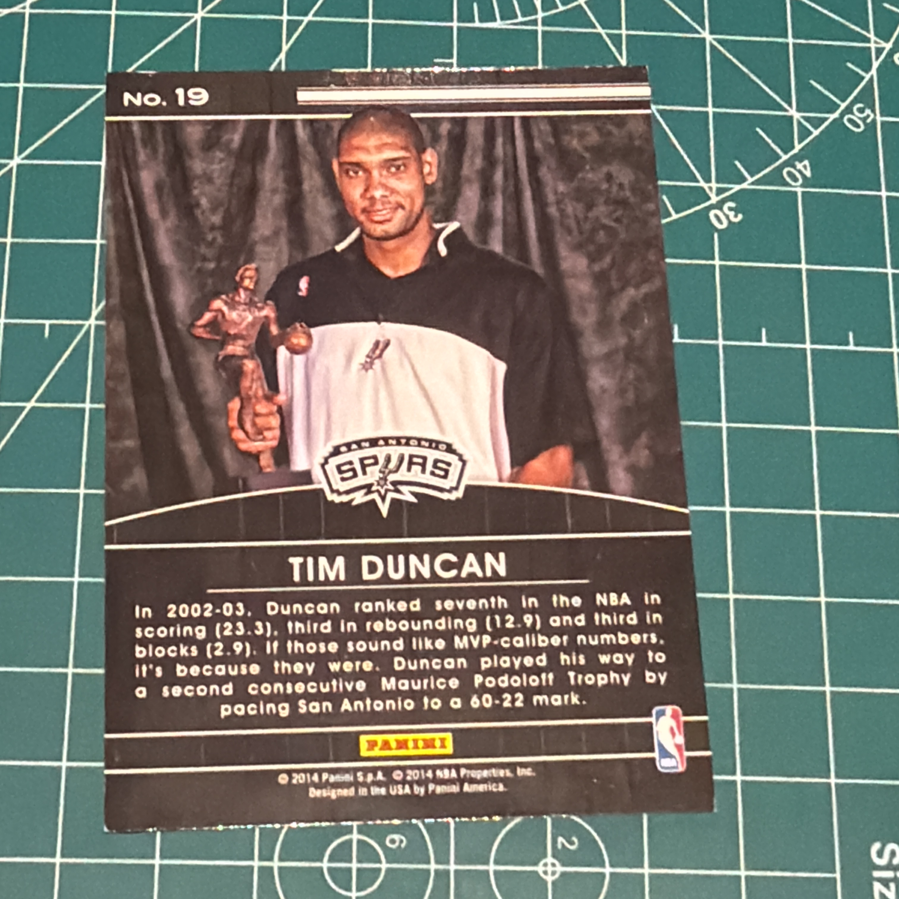 2014-15 Panini Americana Tim Duncan S.p.a. 蒂姆邓肯 石佛 马刺 GDP 02-03MVP 捧杯特卡 荣誉特卡 十年老卡 绝版卡 稀有大比例 收藏必备