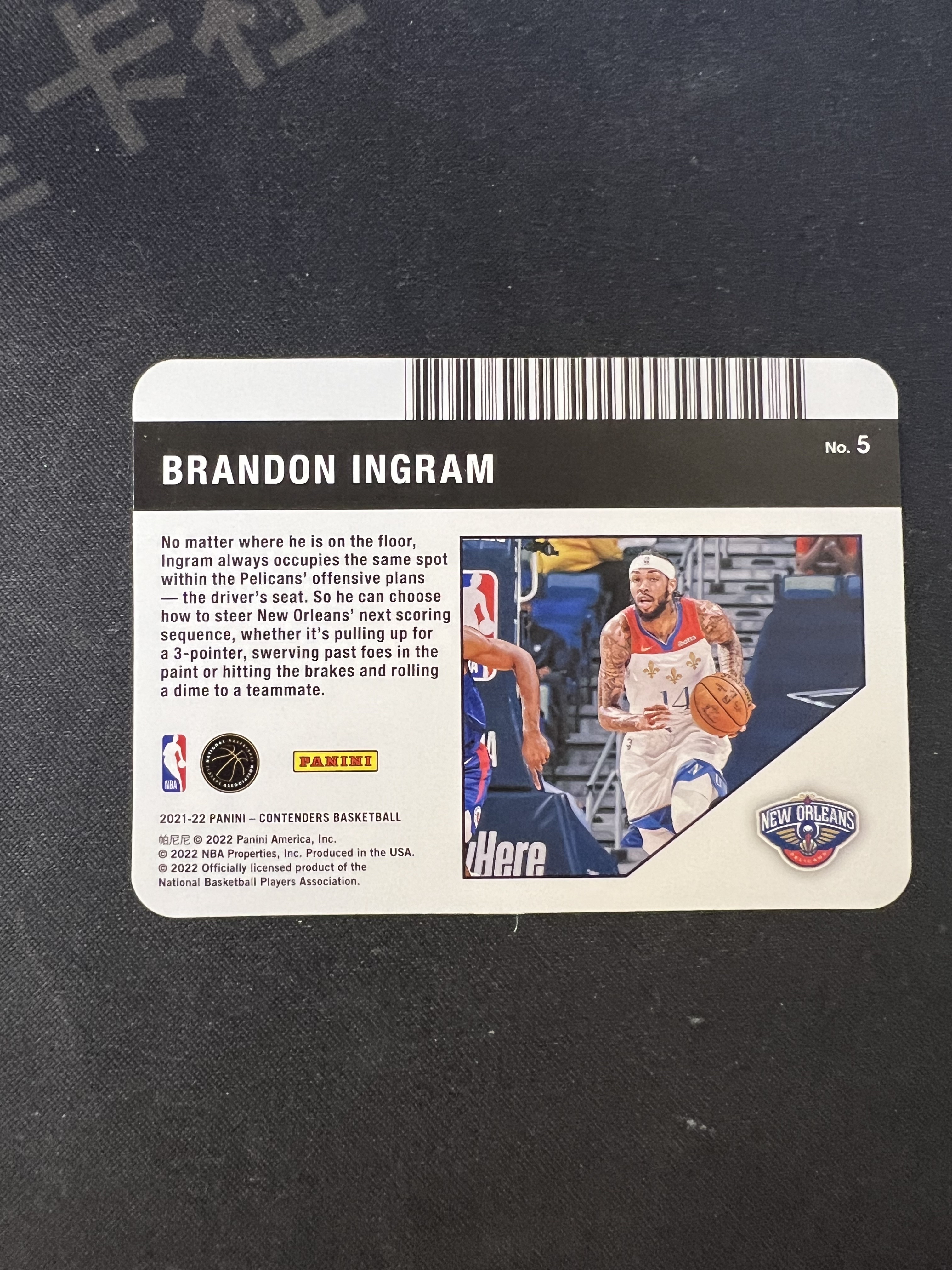 2020-21 Panini Contenders Brandon Ingram 鹈鹕当家球星，英格拉姆，球票大比例护照特卡，球队核心，卡品如图，收藏投资必备，3.27