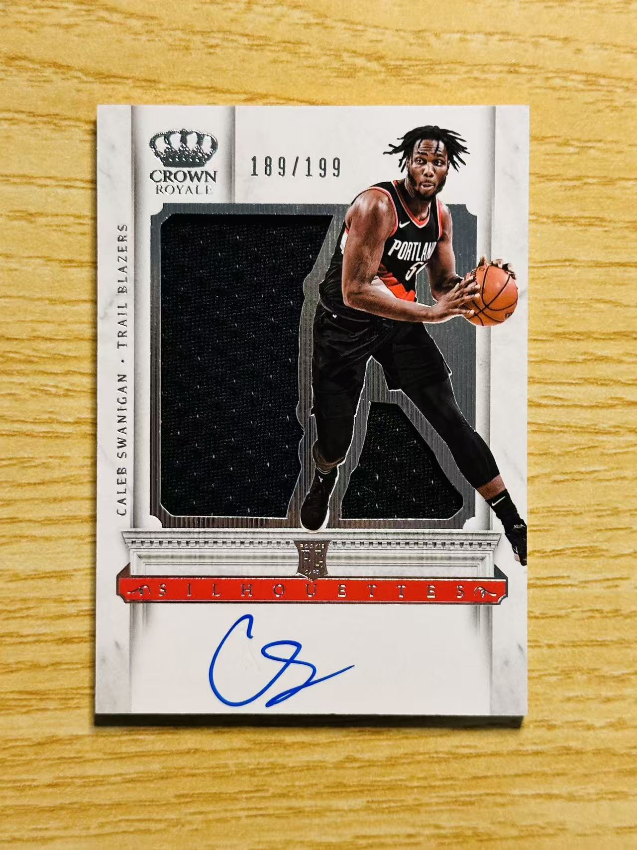 2017-18 Panini Crown Royale Caleb Swanigan 嘿嘿代卖 凯莱布 斯瓦尼根 新秀 RC 签字 卡签 剪影 199编 开拓者 收藏必备