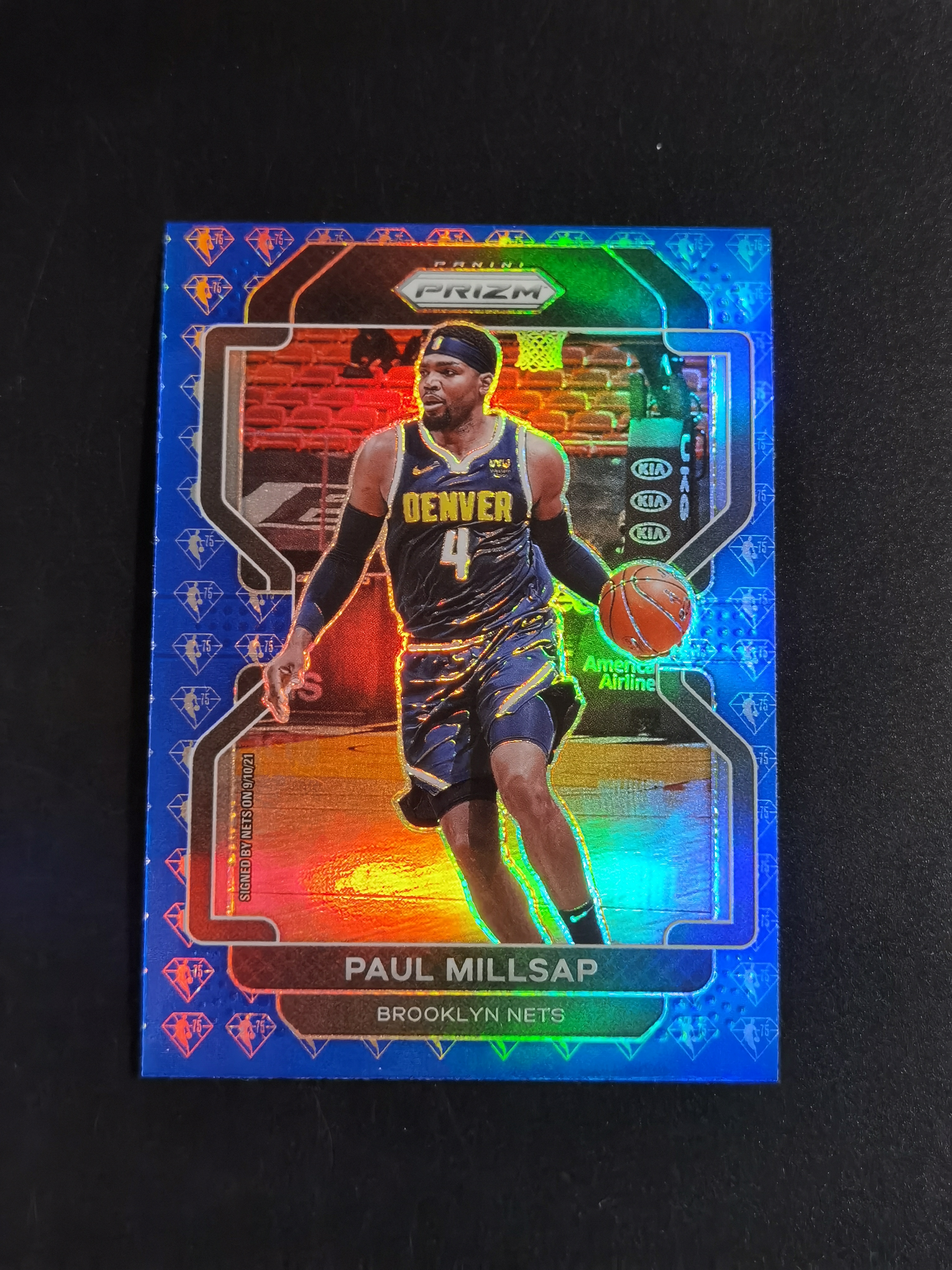 2021-22 Panini Prizm Paul Millsap 保罗米尔萨普 75周年蓝钻折 卡品如图 专收必备