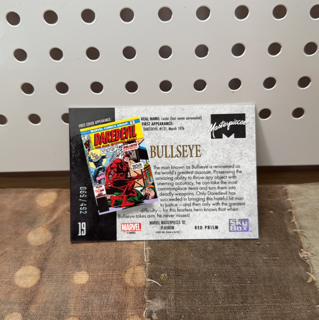2024 SkyBox Marvel (MCU) 漫威 masterpieces 92 Platinum 92 白金 大师复刻 红棱镜折 069/492 靶眼 Bullseye