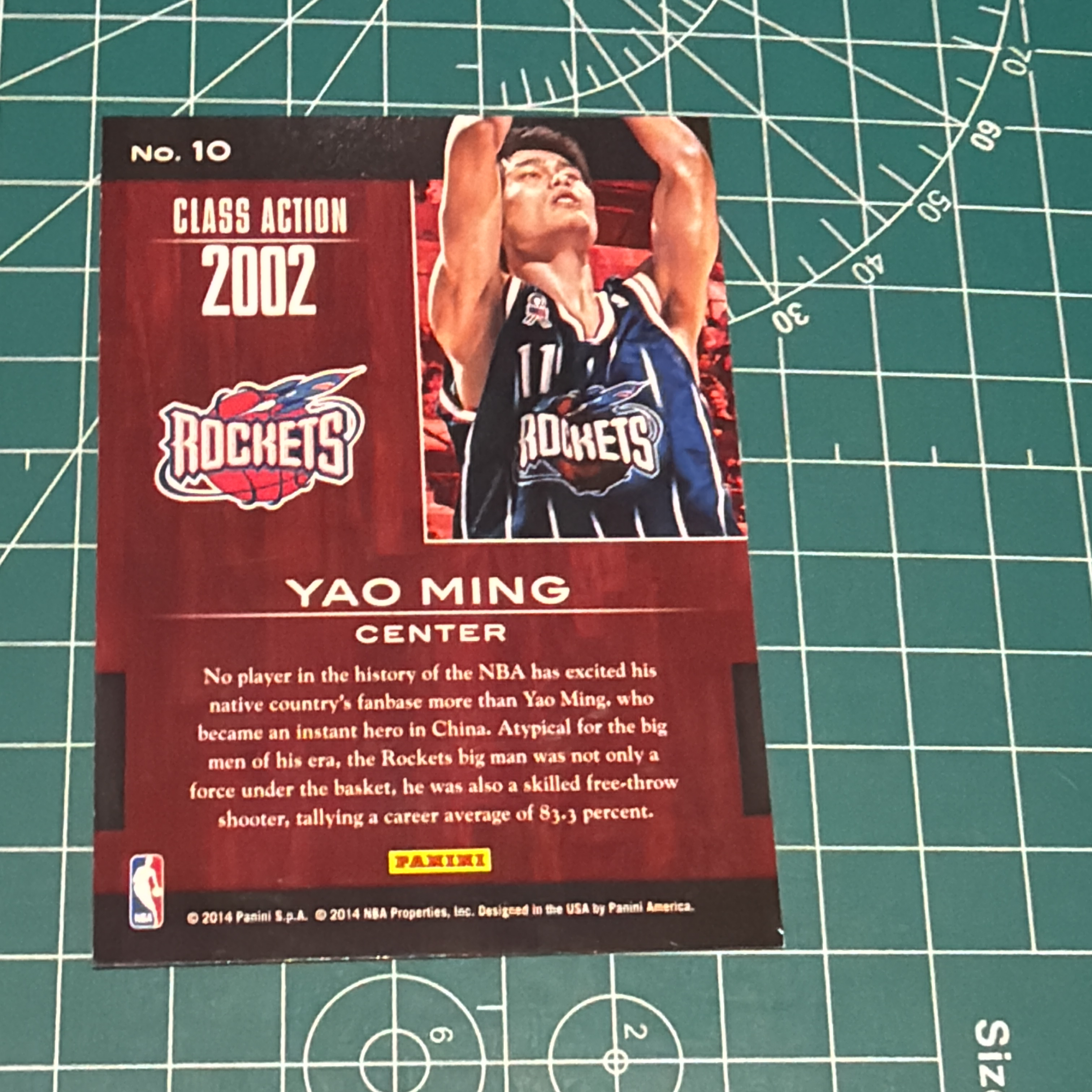 2014-15 Panini Americana Yao Ming S.p.a.姚明 大姚 闪卡 特卡 class action 2002 精美新秀年状元选图 十年老卡 绝版卡 稀有大比例