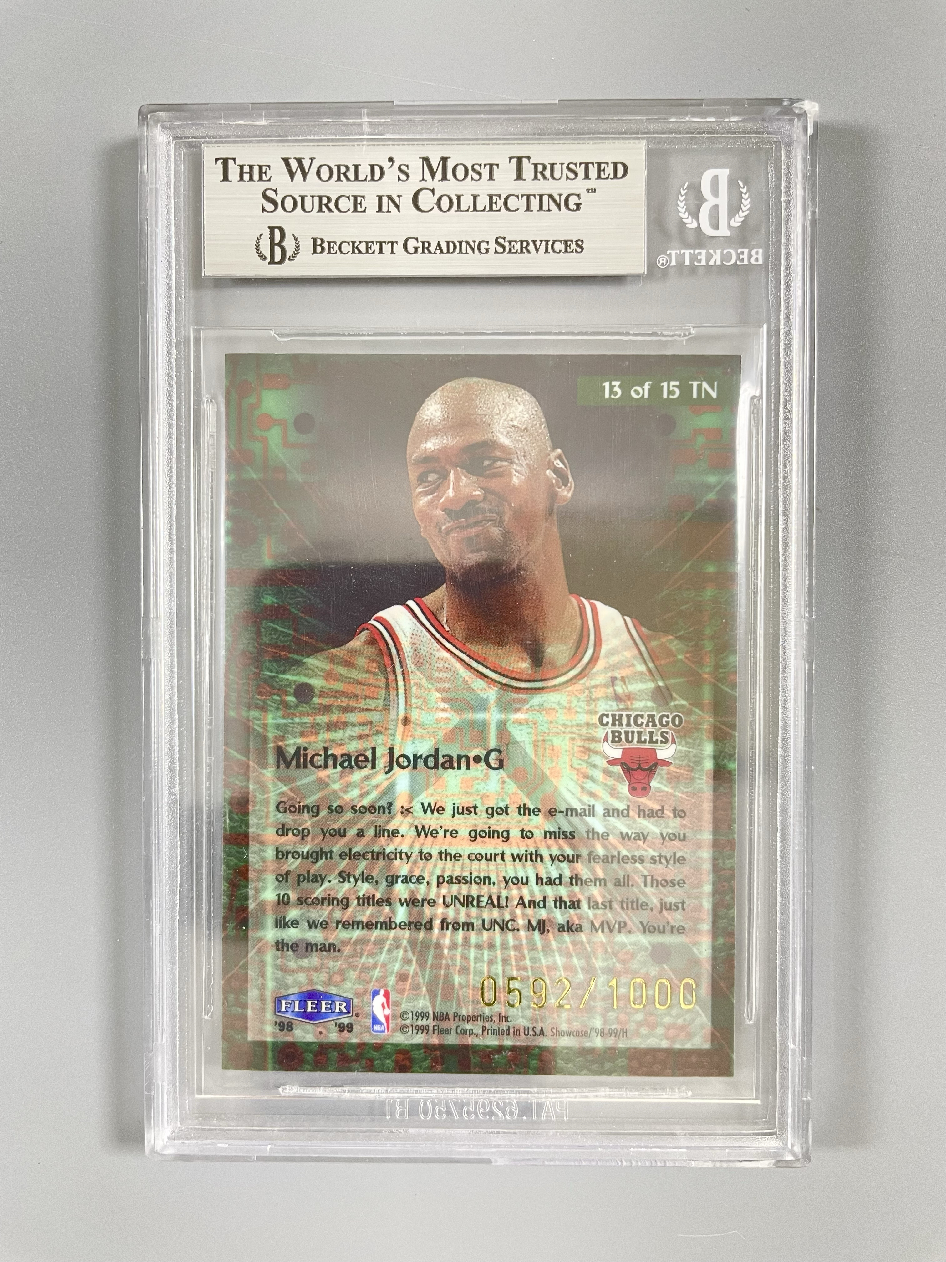 1998-99 Fleer Showcase Michael Jordan 【月火代卖】公牛 迈克尔乔丹 篮球之神 /1000编 电路板 Takeit2 老特 超级稀有 BGS9 壳损 luffy