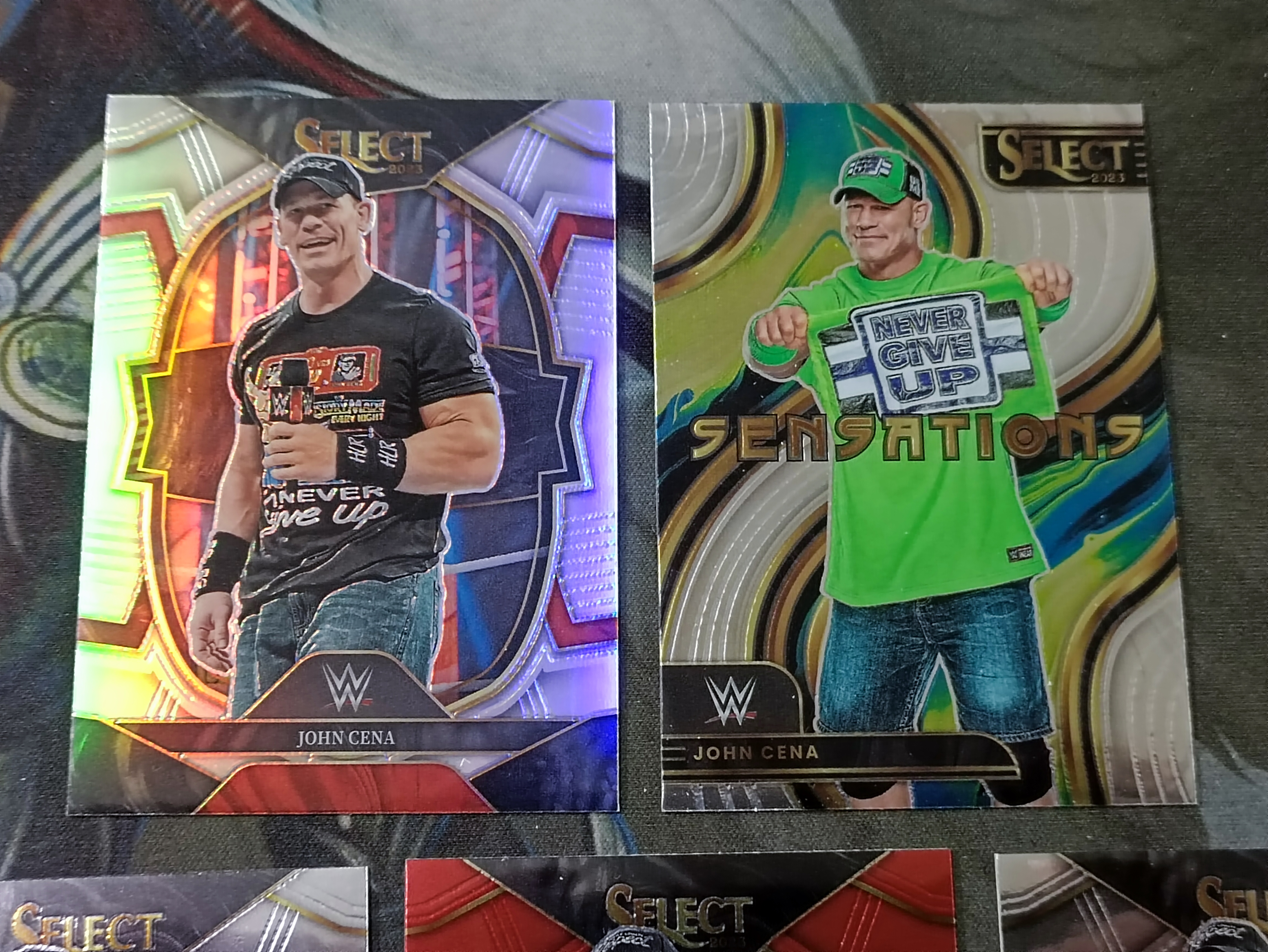 2023 Panini Select WWE John Cena 约翰塞纳 银折/SENSATIONS 特卡/Base 打包5张lot WWE 职业摔角(打包不保卡品)《苏州卡通》J【ANDY】