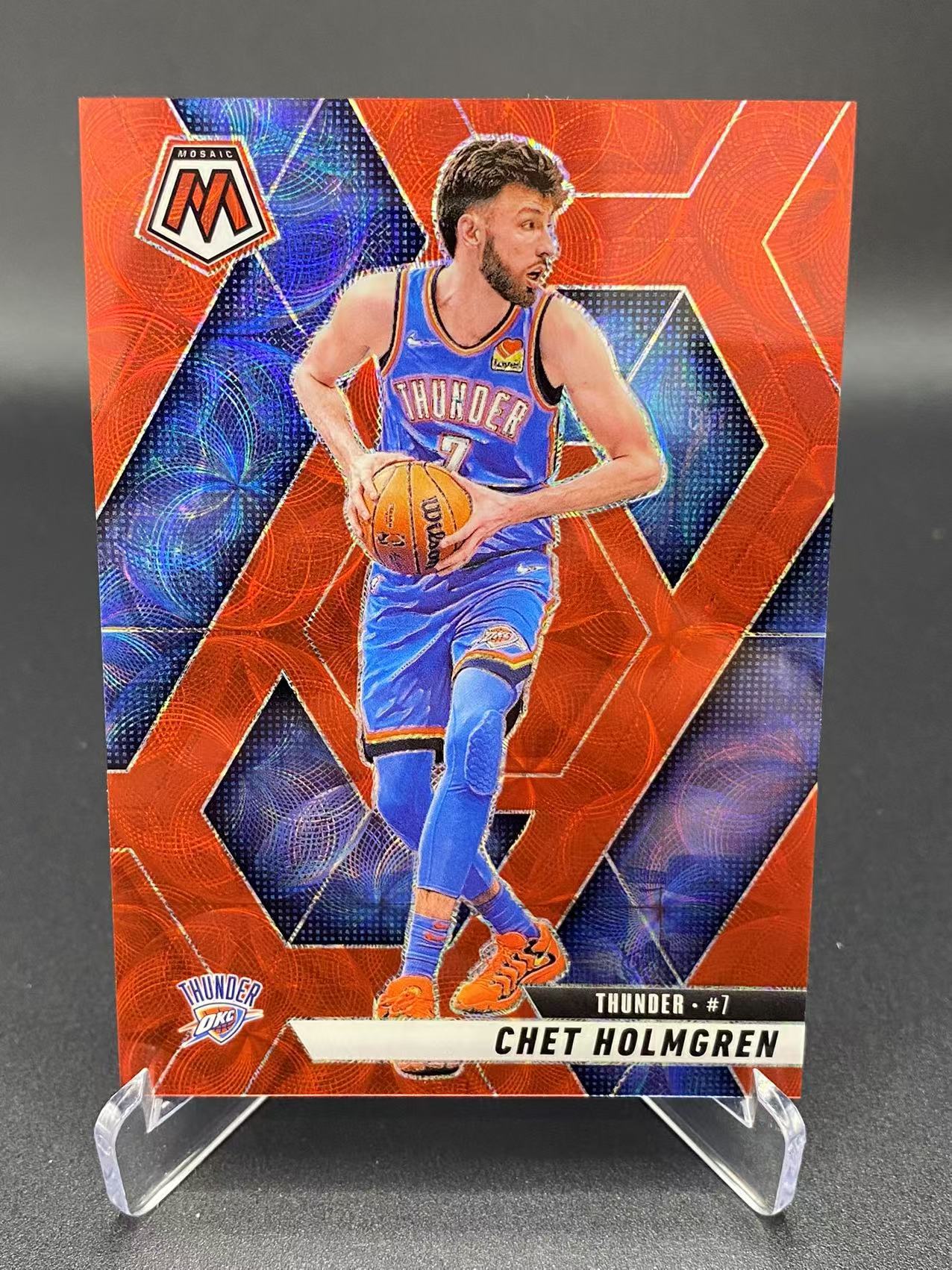 2024-25 【六六代卖 预付快速回款】 Mosaic Chet Holmgren 切特霍姆格伦 雷霆 38/75编 红圈圈折射 Base(zjg01)