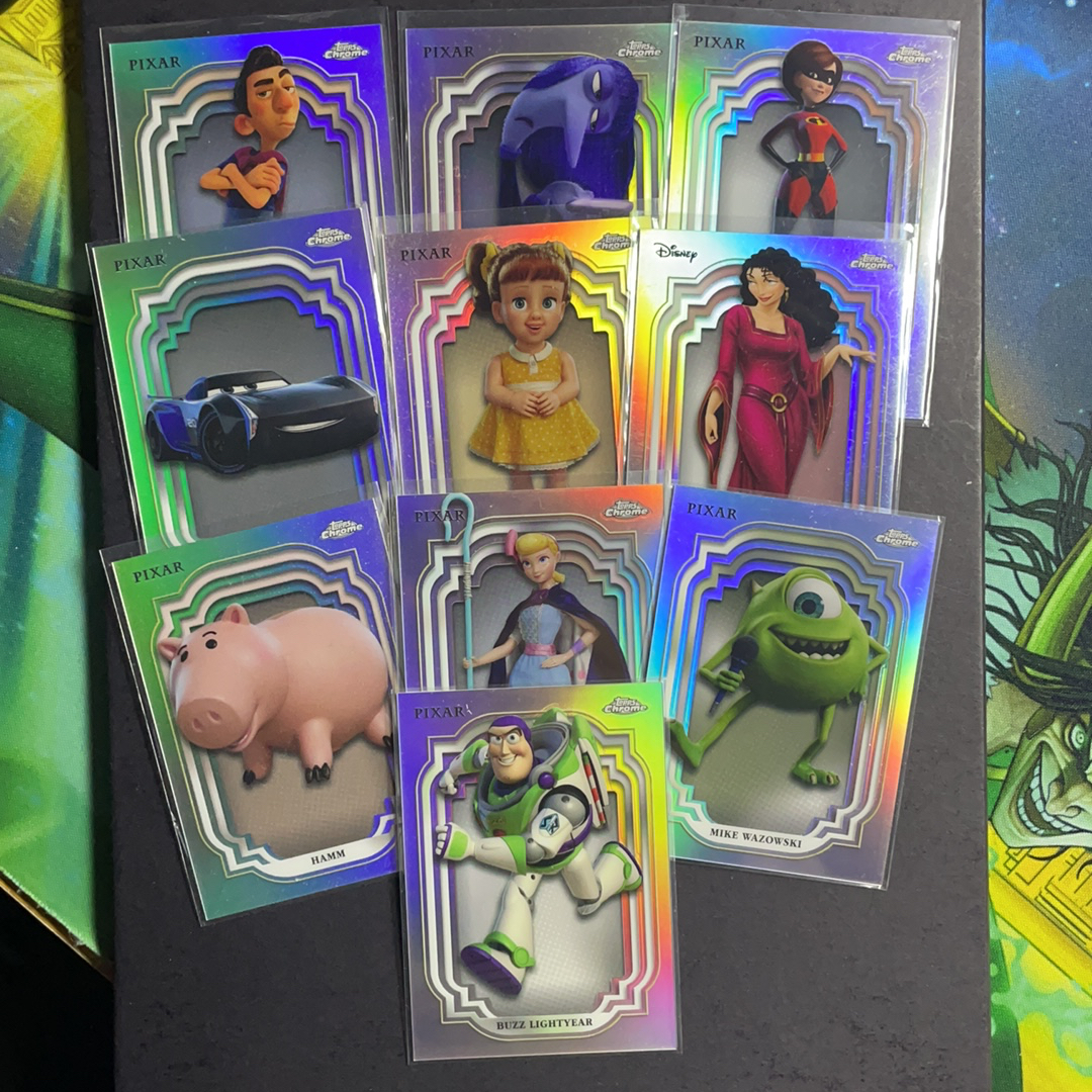 2024 Topps Disney 迪士尼TC 巴斯光年 大眼仔 牧羊女 火腿 巴小倩等皮克斯角色银折射10张打包序号如图2 2024 Topps Chrome Disney 迪士尼TC系列