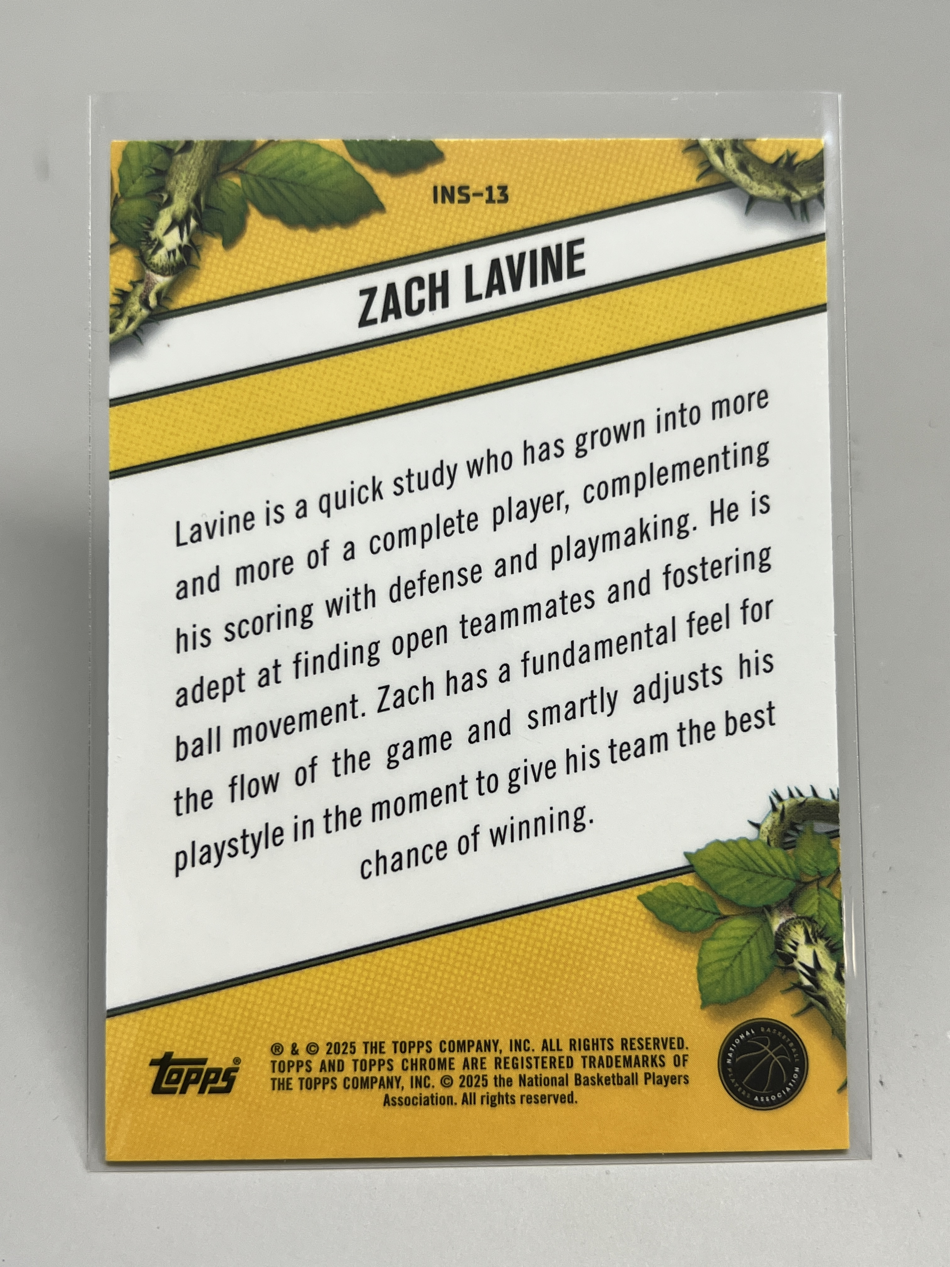 2025 Topps Chrome Zach LaVine【挂机拍卖】扎克·拉文 Instinct特卡 #13 收藏 凑套 卡品如图