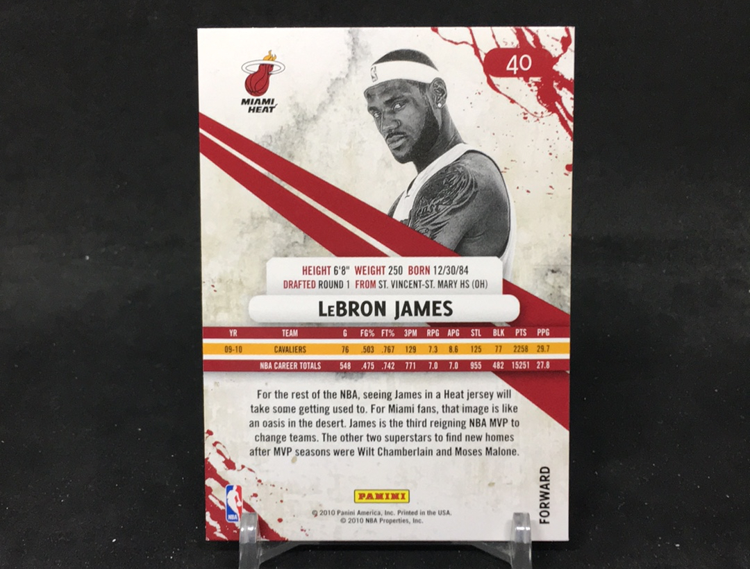 【DC拍卖】4.29 2010-11 Panini Rookies & Stars #40 勒布朗·詹姆斯 热火队 加盟热火首赛季特卡 小皇帝生涯新篇章经典收藏