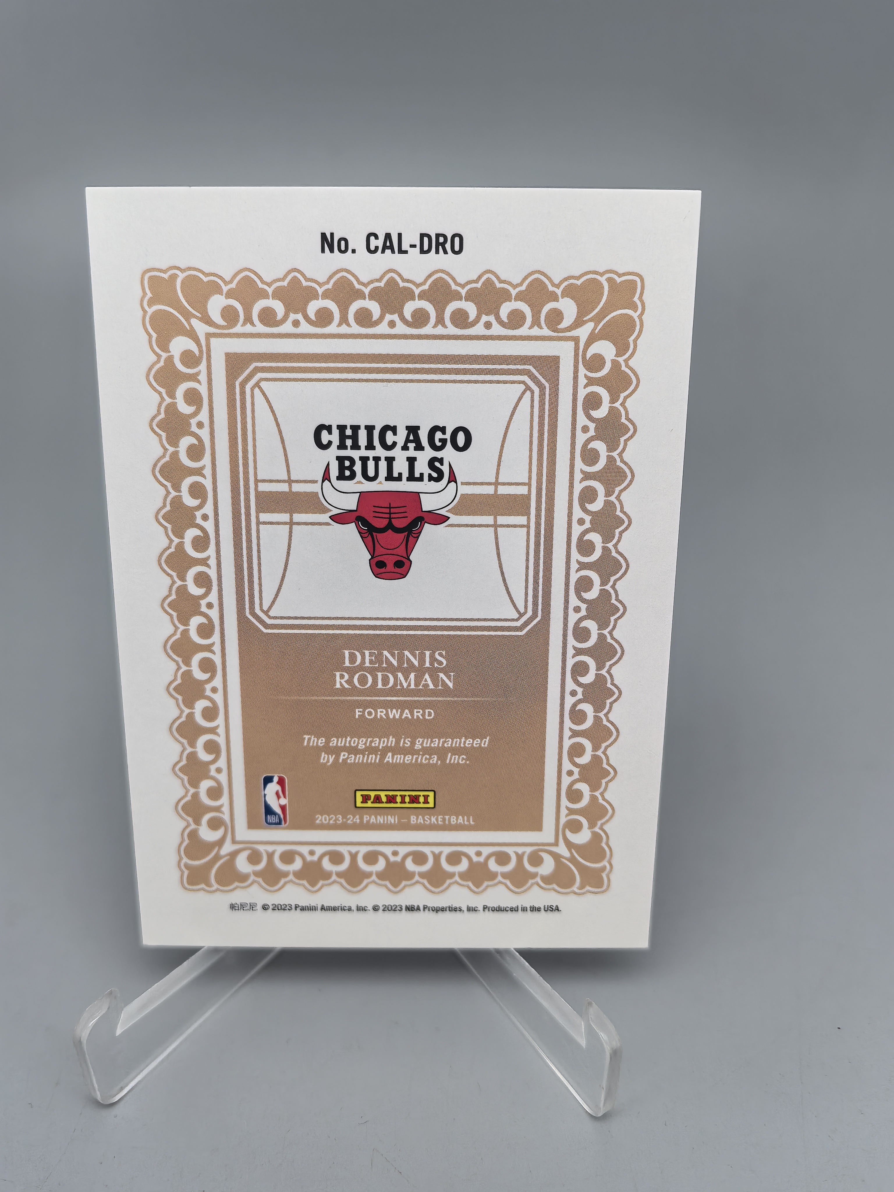 【坚果卡牌代拍】2023-24 Panini 系列插入 Dennis Rodman 芝加哥公牛 丹尼斯罗德曼 大虫 Calligraphy 折射 签字卡签 插放签字卡 卡签 大比例 df1026