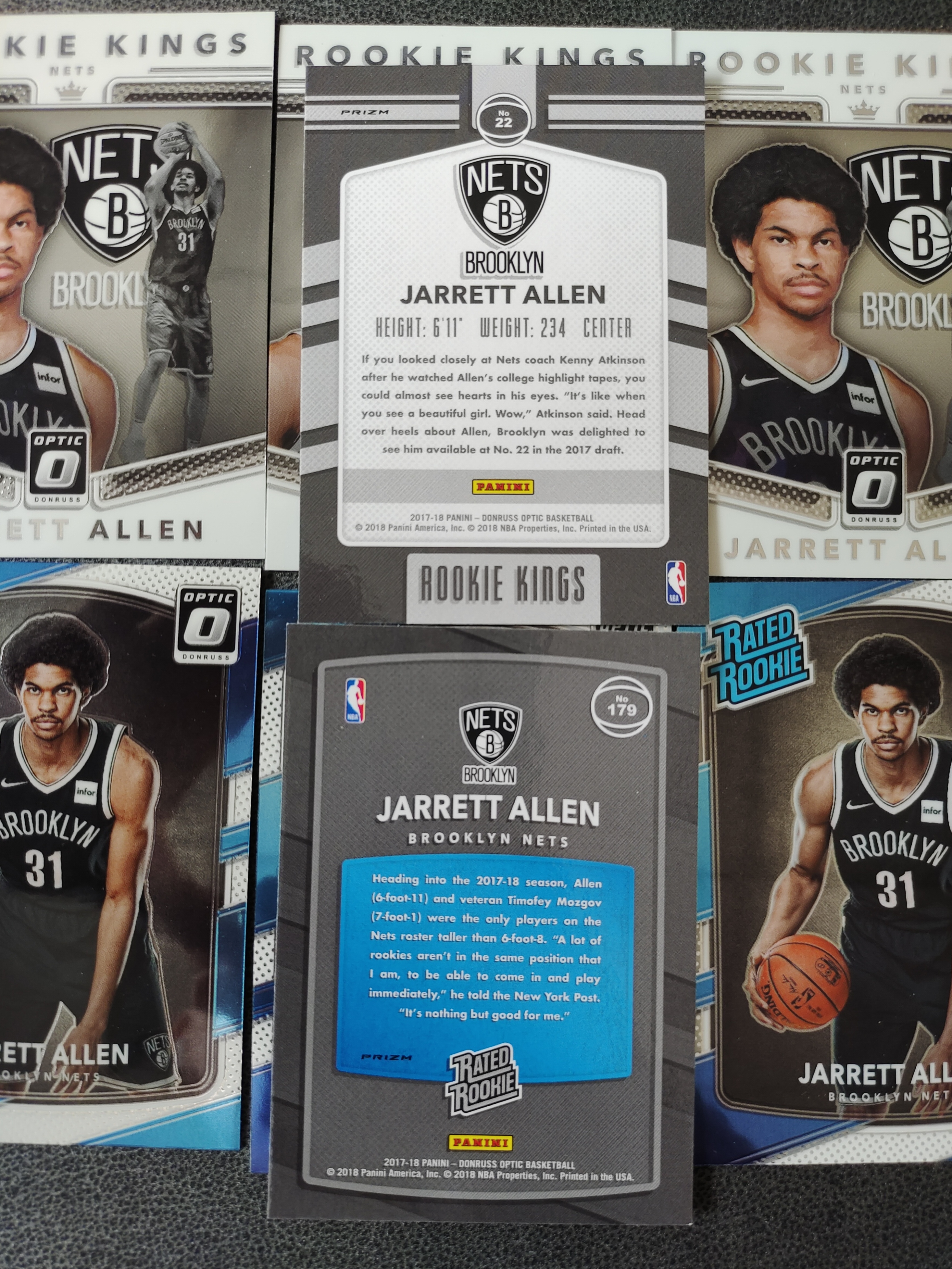 2017-18 Panini Optic Jarrett Allen RC 篮网队 贾莱特 阿伦 donruss 新秀银折两张 普卡六张 打包出