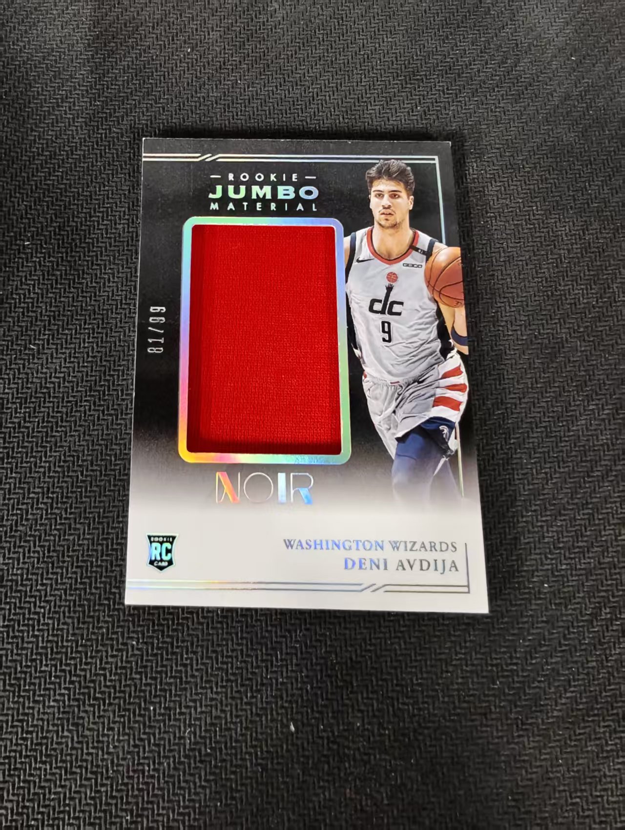 【可合并,不累计】2020-21 Panini Noir Deni Avdija RC 新秀 诺尔 德尼阿夫迪亚 奇才 球衣 物料 99编 边角瑕疵