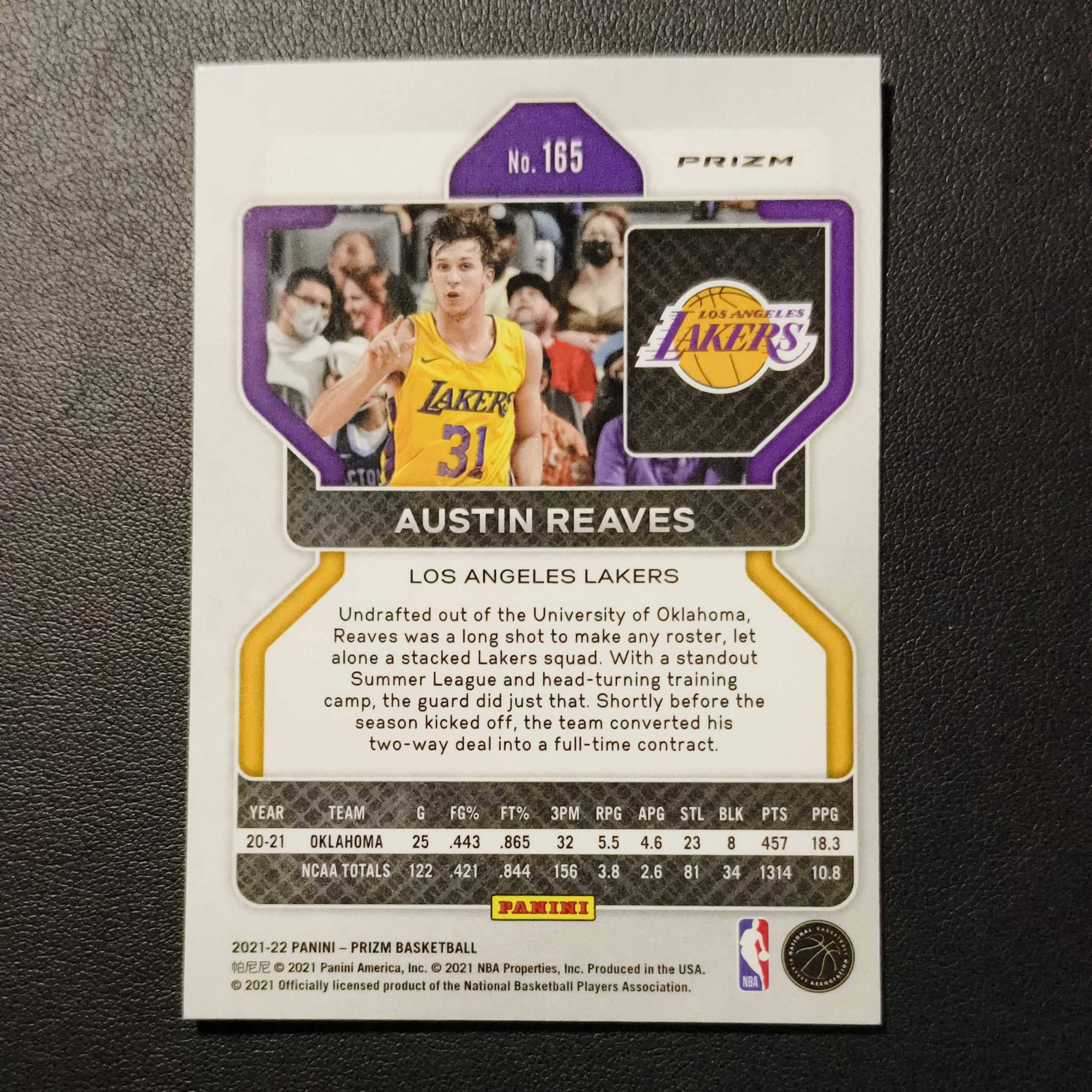 2021-22 Panini Prizm Austin Rivers 湖人新秀 奥斯汀里夫斯 里弗斯 RC prizm 正银折 折射 瑕疵如图