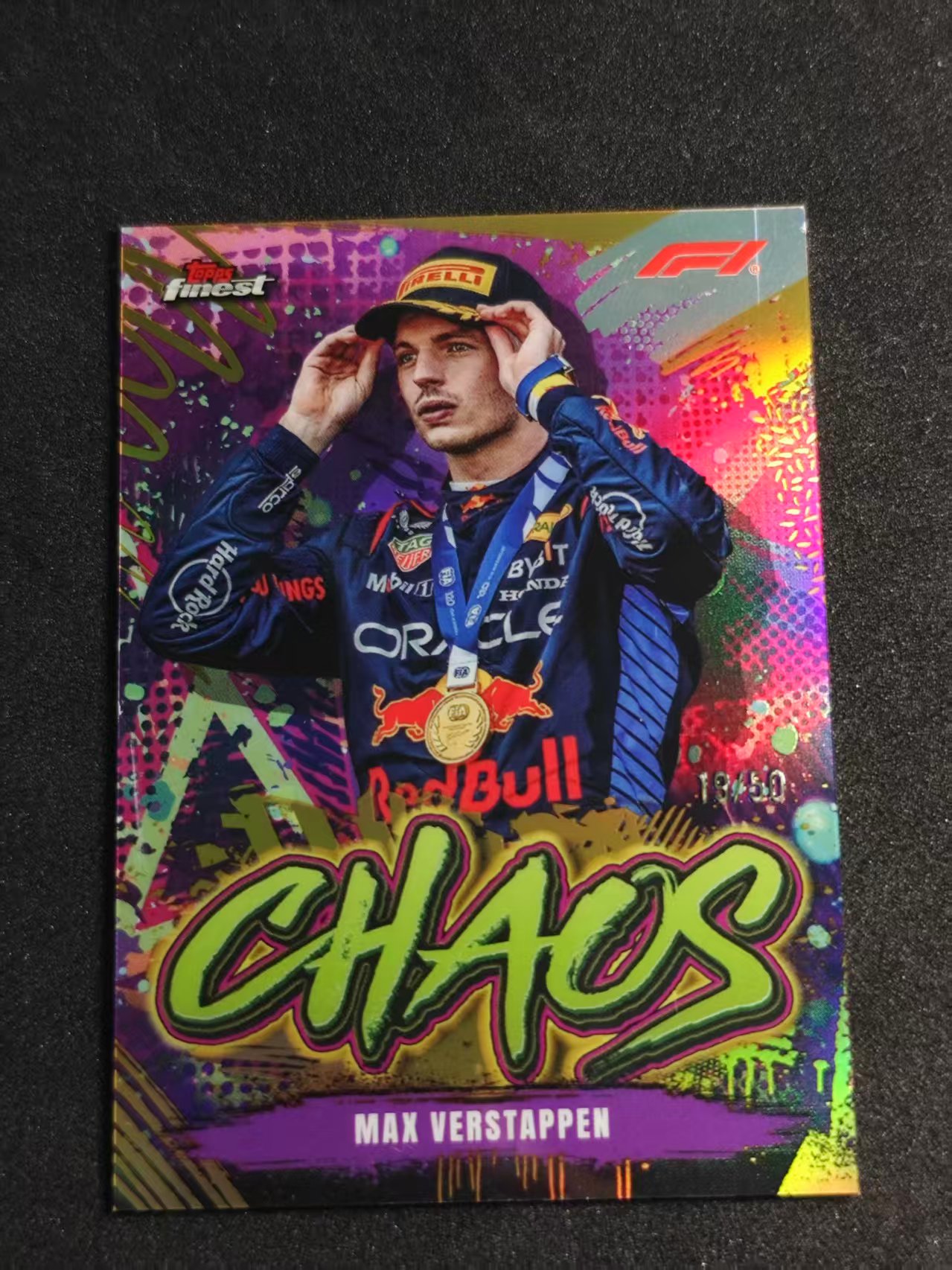 2024 Topps Finest Max Verstappen F1 红牛车队 维斯塔潘 19/50编 Chaos特卡 折射 选图完美 卡品如图