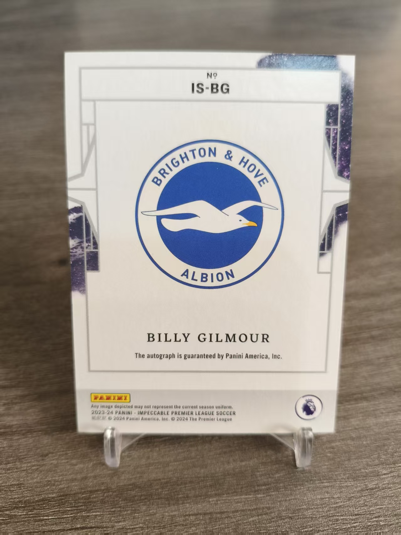 2023-24 Panini Impeccable Billy Gilmour 比利 吉尔摩 签字 99编 英超 小真金 布莱顿 卡品如图