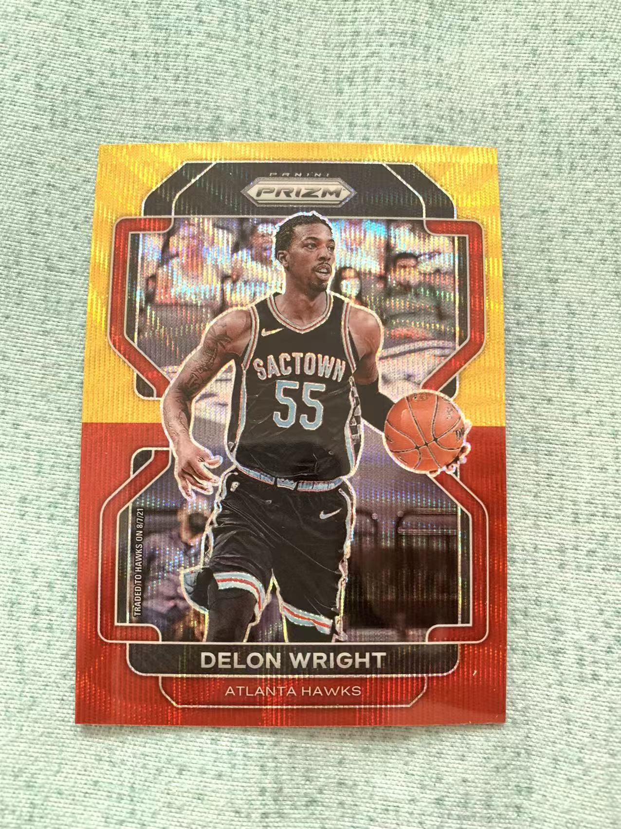 2021-22 Panini Prizm Delon Wright RC 德朗 莱特 老鹰 PZ 红波纹 折射