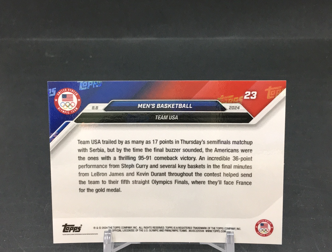 【DC拍卖】11.21 TOPPS NOW 奥运会 联盟两大门面巨星 斯蒂芬 库里&凯文 杜兰特