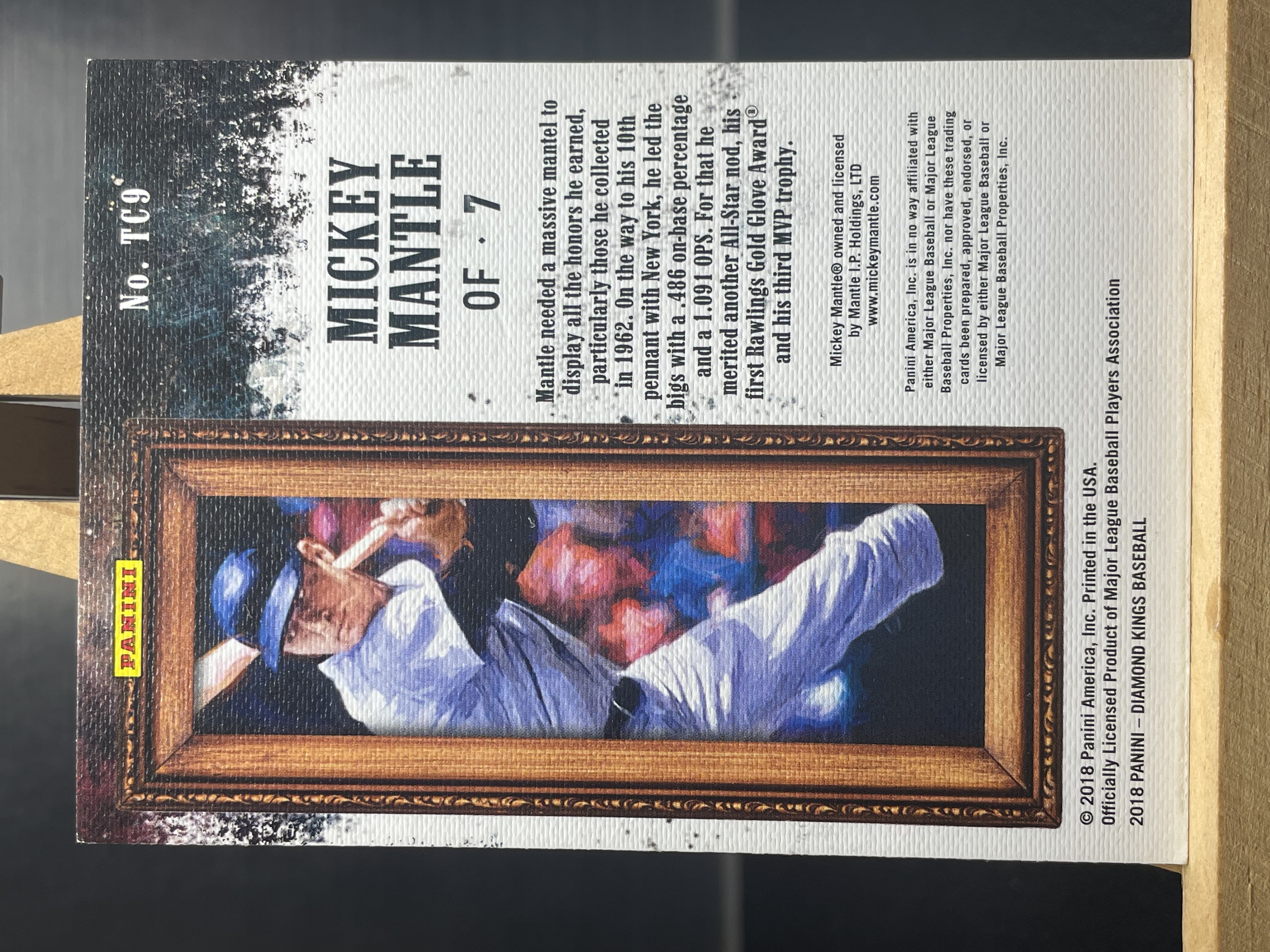(C3) 2018 PANINI 棒球 油画 米基 曼特尔 实卡好看 收藏凑套必备 卡品如图 !!!