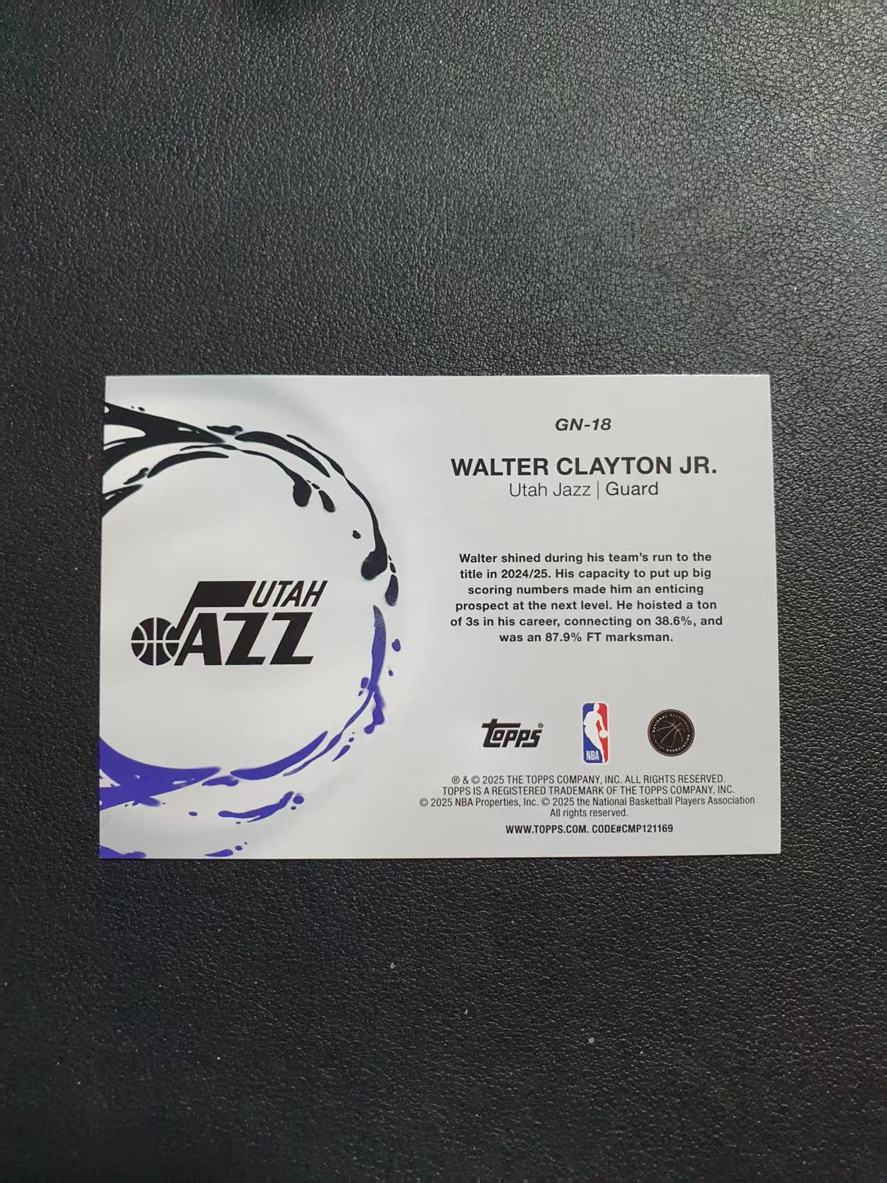 2025 Topps flagship Walter Clayton Jr. RC 爵士 沃尔特 克莱顿 Generation Now 新生代 特卡 碎闪 银闪折 折射 卡品如图