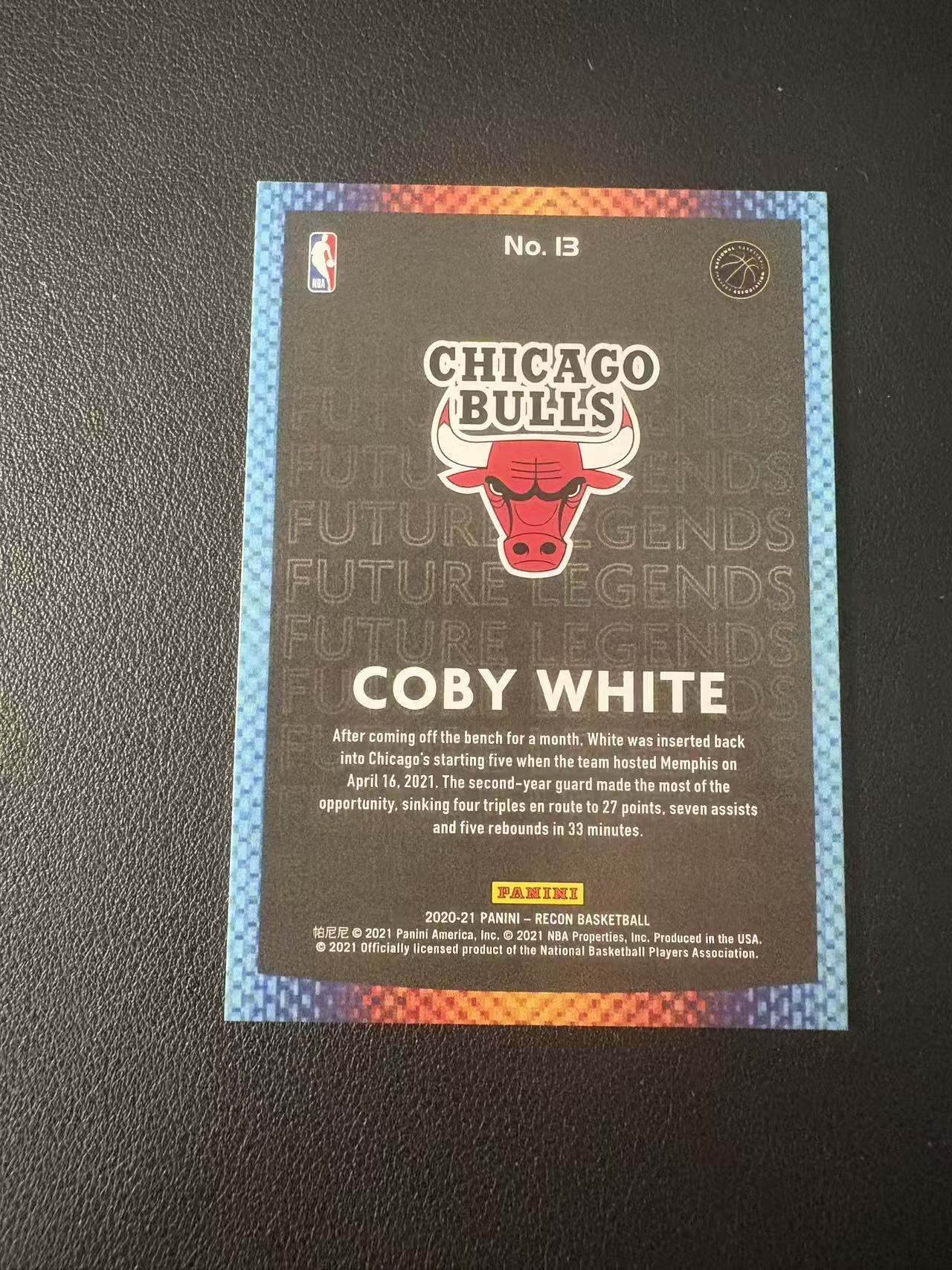 2020-21 Panini Recon Coby White 科比 怀特 影子 特卡 亮面 实卡好看 微瑕 卡品如图 N2