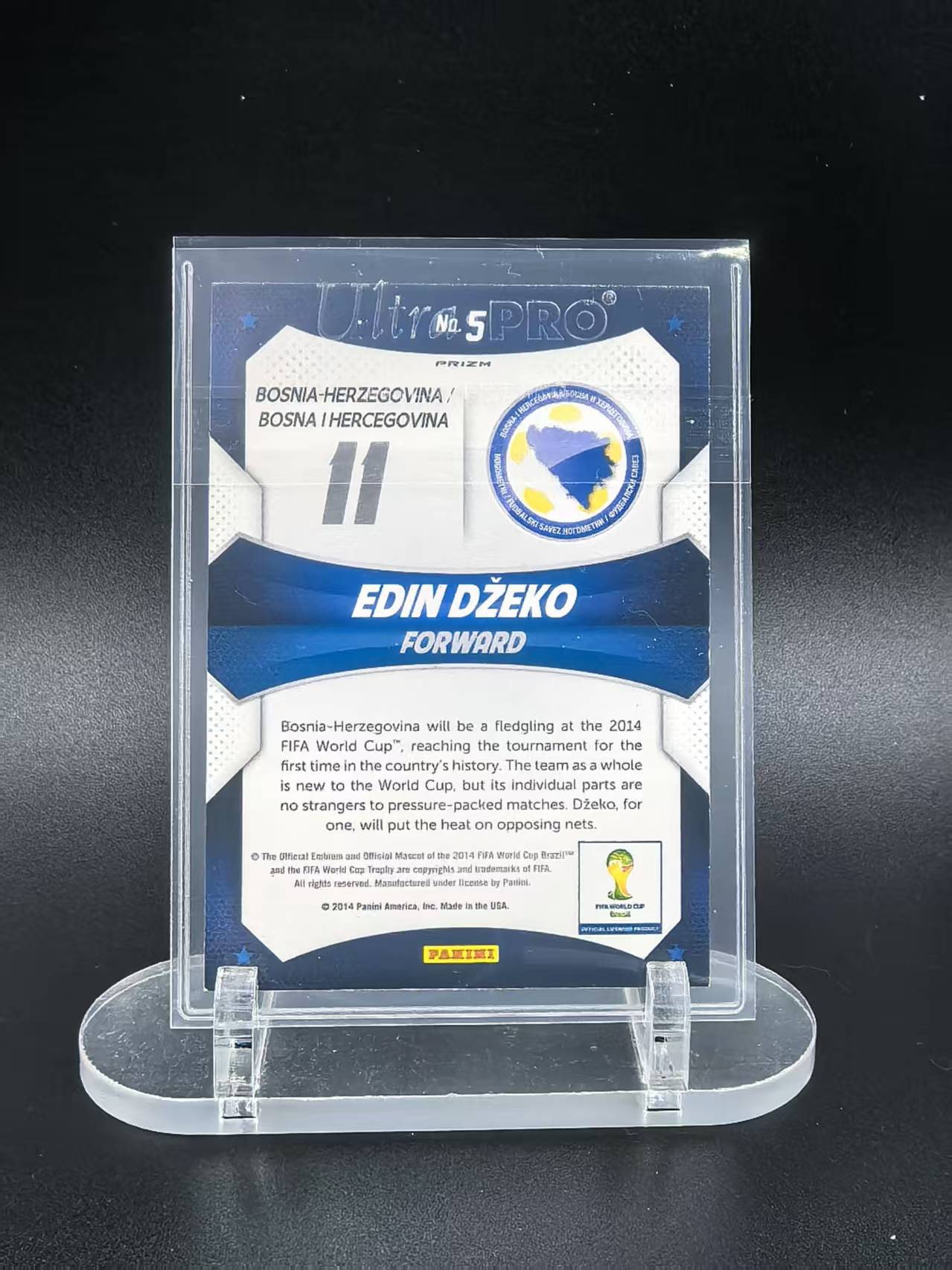 2014 Panini Prizm Edin Dzeko #5 哲科 巴西世界杯元年PZ 波黑 曼城 国米 红白蓝三色波纹折射