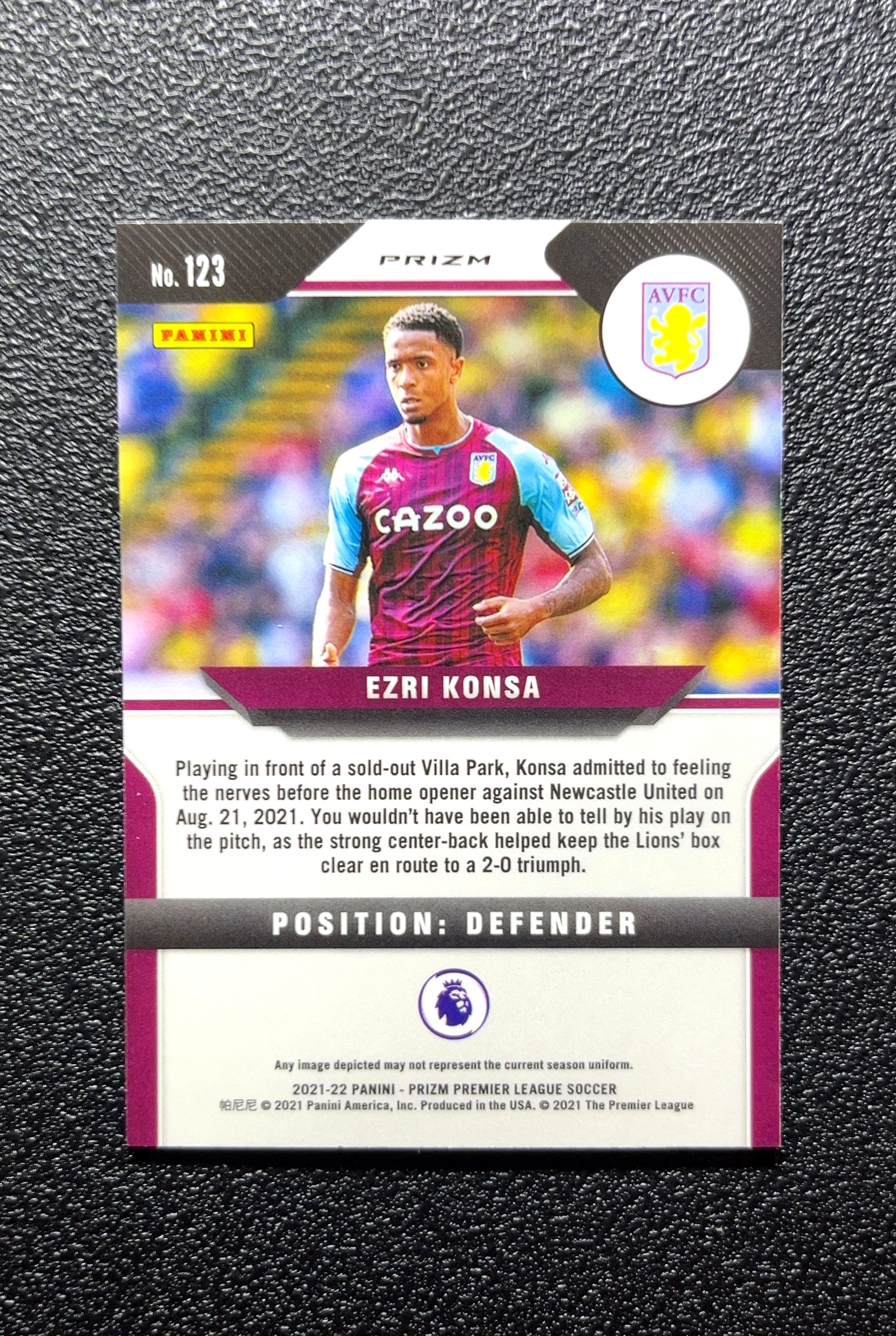 【小白1%代卖】2021-22 Panini Prizm Ezri Konsa 埃兹里·孔萨 蓝波纹折 折射 卡品如图 高价值 #123 Aston Villa FC 阿斯顿维拉足球俱乐部 0803