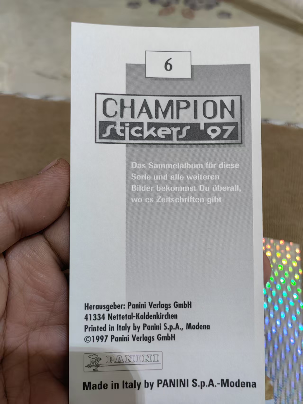 Panini 1997 德甲 champion 贴纸 马特乌斯 萨默尔 巴拉科夫 塔纳特 闪贴 大尺寸 拜仁 多特蒙德 斯图加特 卡尔斯鲁厄 传奇名宿 市面罕见 ebay有价