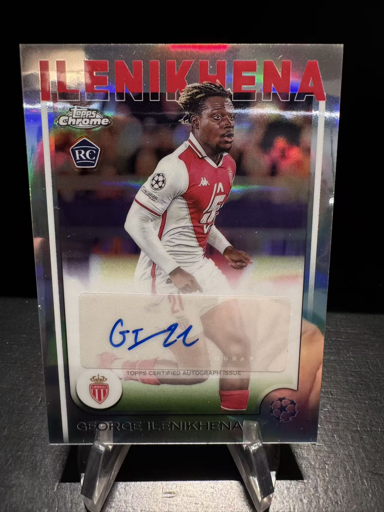 龖2024-25 Topps Chrome George Ilenikhena RC 欧冠TC 尼日利亚 摩纳哥 伊莱尼赫纳 新秀 签字 银折 顶级好秀 阿克利 卡品如图 MJ002L