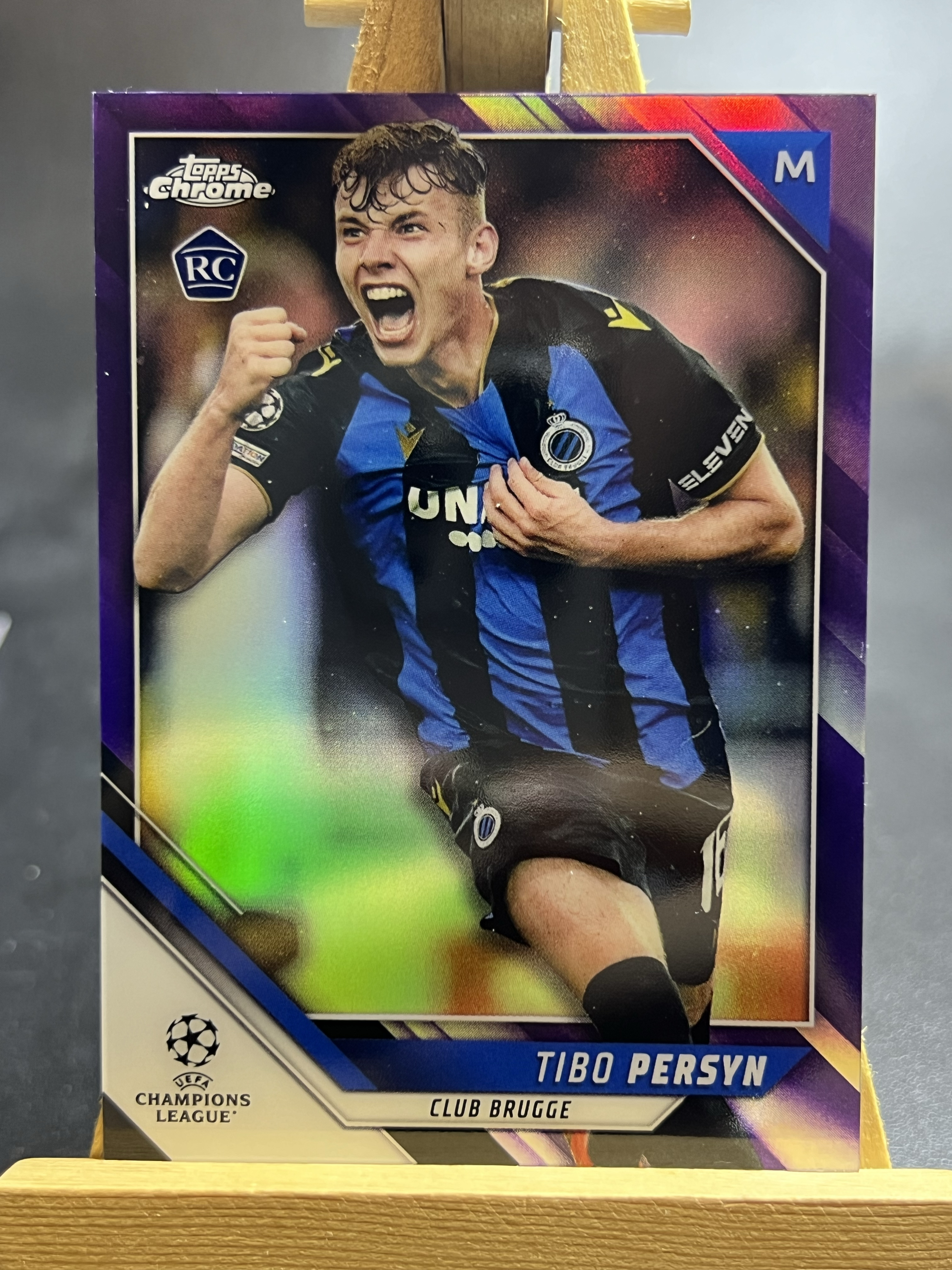 2021-22 Topps Chrome Tibo Persyn 欧冠 TC 佩尔辛 布鲁日 新秀 RC 171/250编 紫折 李哥 叉叉拍卖