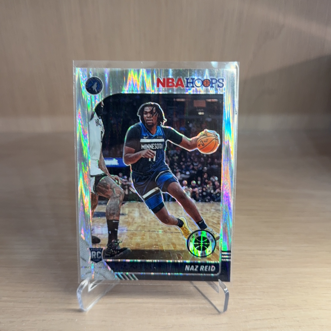 2019-20 Panini NBA Hoops Naz Reid RC 【免费代卖】森林狼 新秀 RC 里德 银折 瀑布折 折射 专收必备 值得收藏!!