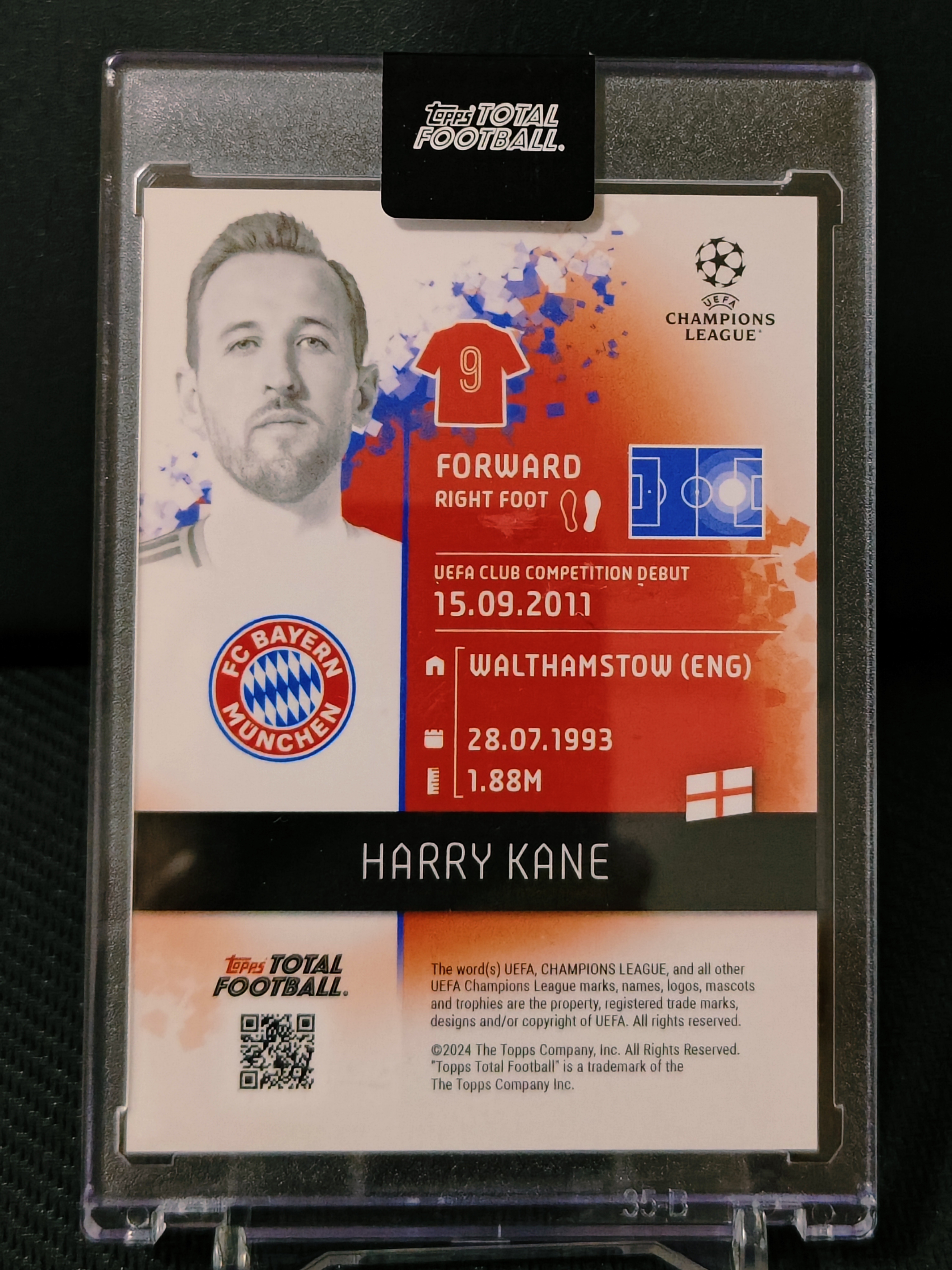 2024-25 Topps Total Football Harry Kane 3/25编 哈里凯恩 Headline Act头条行动 紫碎折射特卡 欧冠 拜仁 英格兰 TTF官方原厂密封砖
