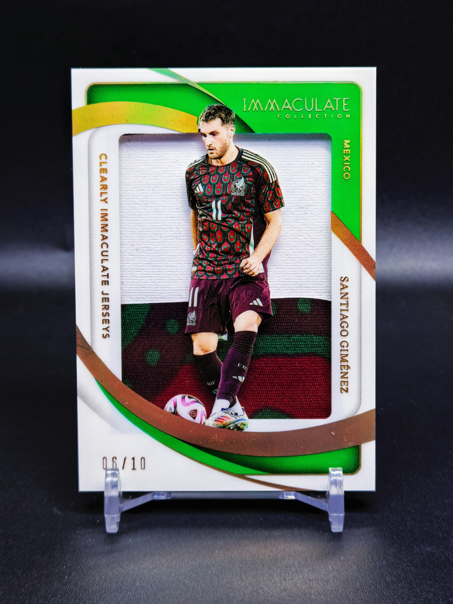 【AZ拍卖接代卖】 圣地亚哥希门尼斯 暴力切割 6/10编 沙盒物料 镜面 墨西哥 AC米兰 Santiago Gimenez 2024-25 Panini Immaculate 细节如图 KKDT