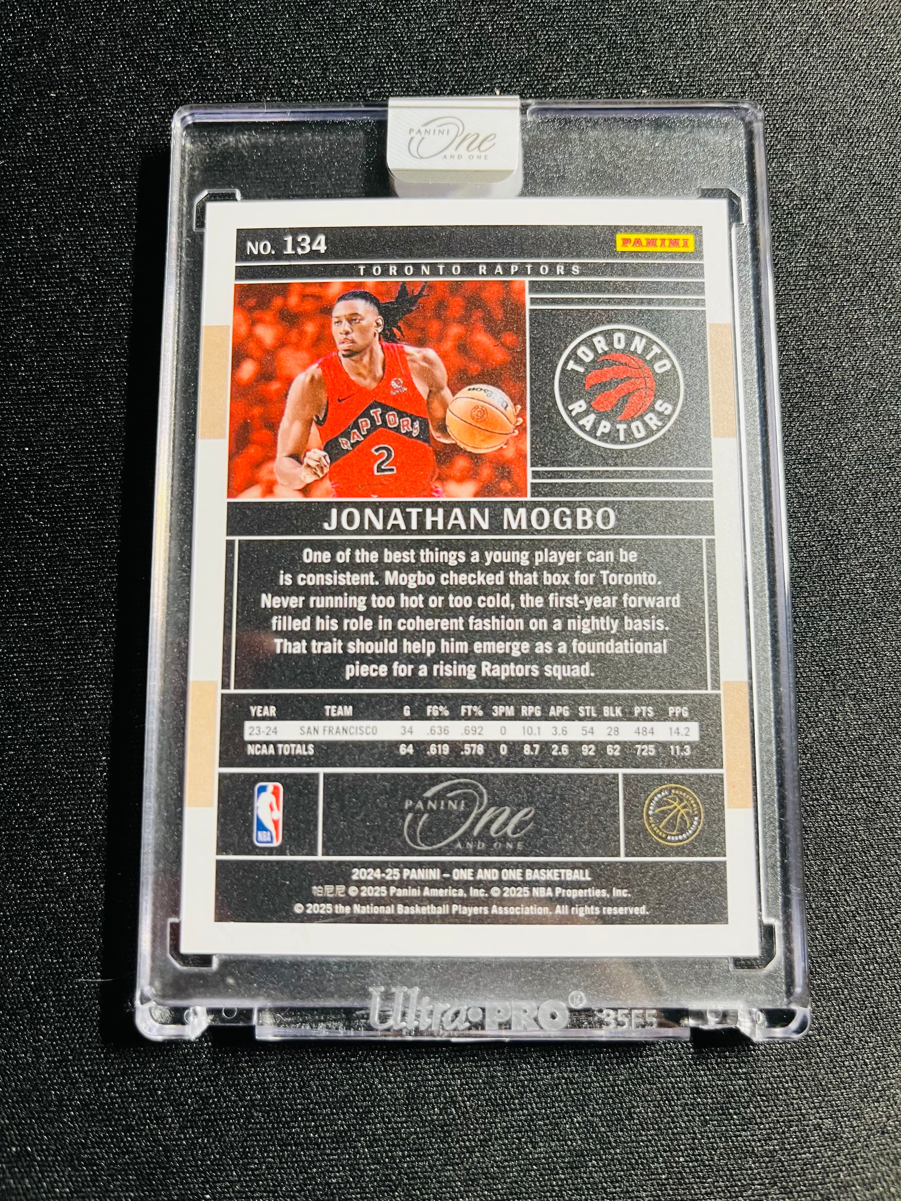 【VC拍卖0手续费到卡预付90%】2024-25 one and one 猛龙 乔纳森 莫格博 新秀 49编 橙折 base 选图帅气 实卡好看 收藏必备——TD