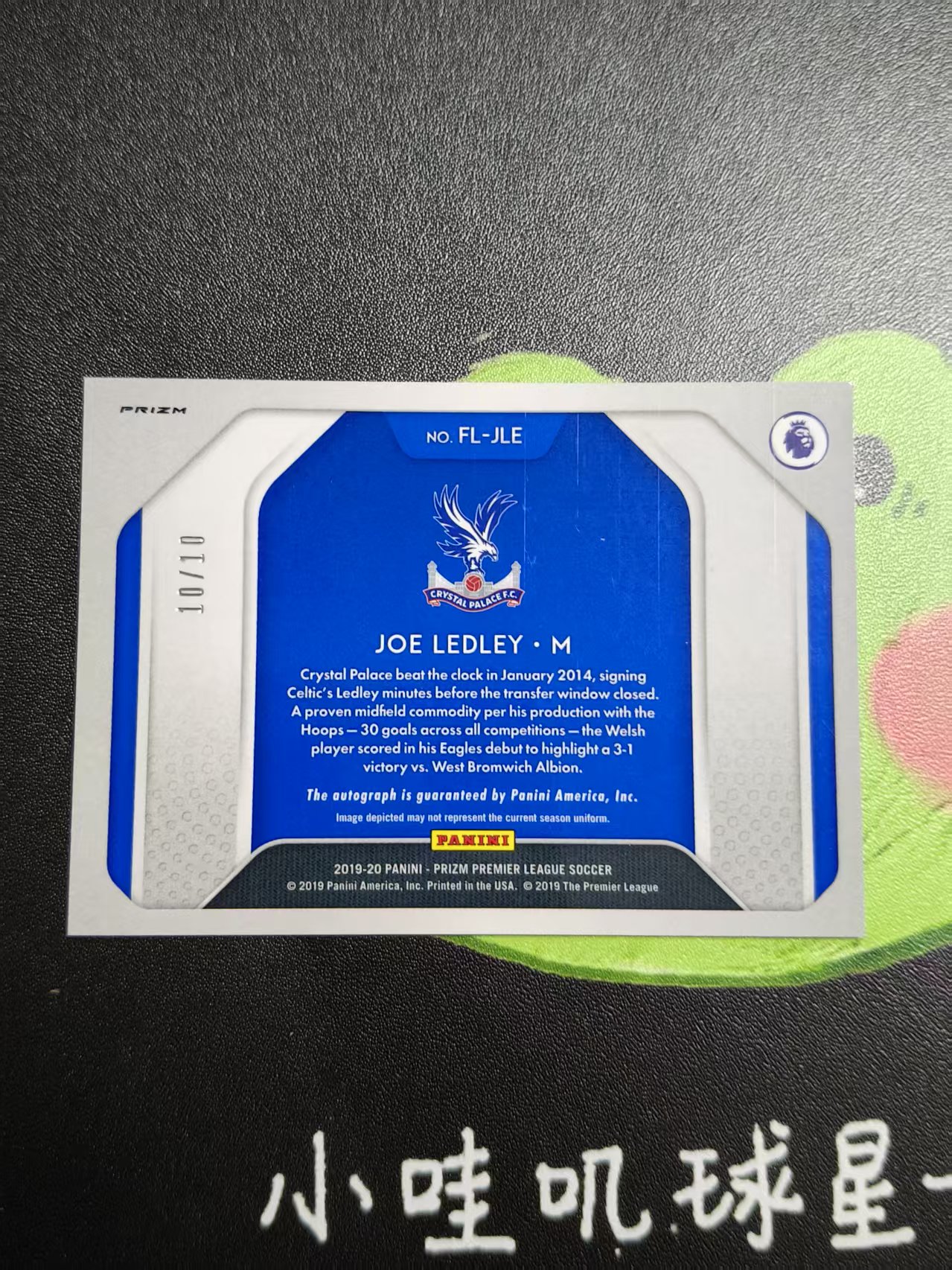 2019-20 Panini Prizm Joe Ledley 英超 元年 水晶宫 乔 莱德利 10编 尾编 金折 签字 闪回签 微瑕如图【ZYP代拍】羽羽