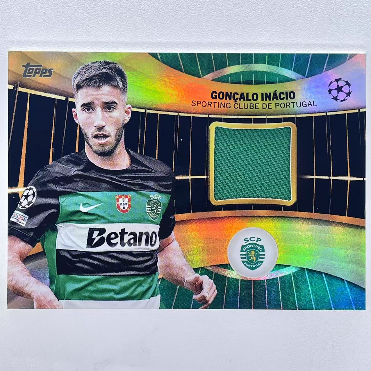 L 2024-25 Topps UCC Goncalo Inacio 贡萨洛 伊纳西奥 葡萄牙体育 欧冠 50编 金折 折射 球衣物料 Superstars 超级巨星 轻印如图 众孚梵天#