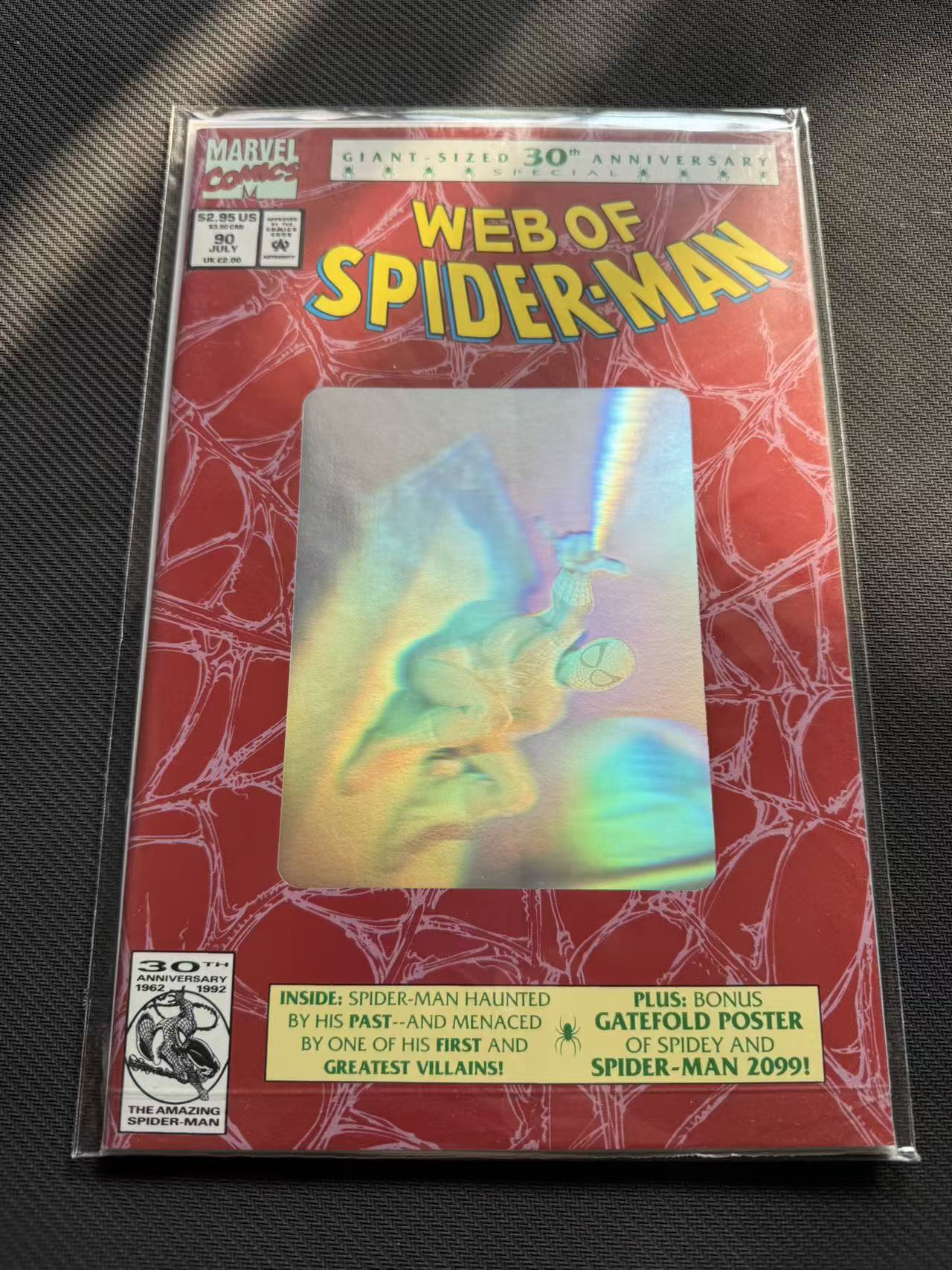 1993 Marvel 美漫 杂志期刊 (有厂瑕 中间压痕 四角完好)蜘蛛侠 古早刊 3D全息刊 官方漫画 美漫期刊 杂志书刊 变体、贸易、小标 带膜带背板