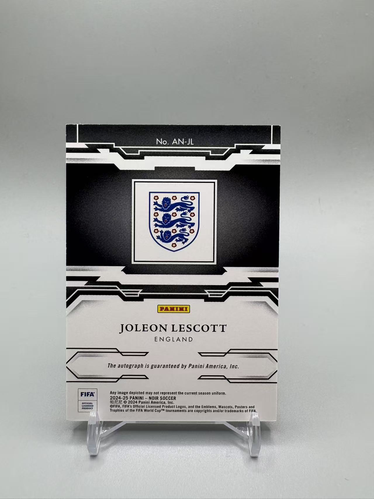 2024-25 Panini Noir lescott 【灰灰代拍】全新 诺尔 莱斯科特 签字 /99编 曼城 noir签 英格兰 随无