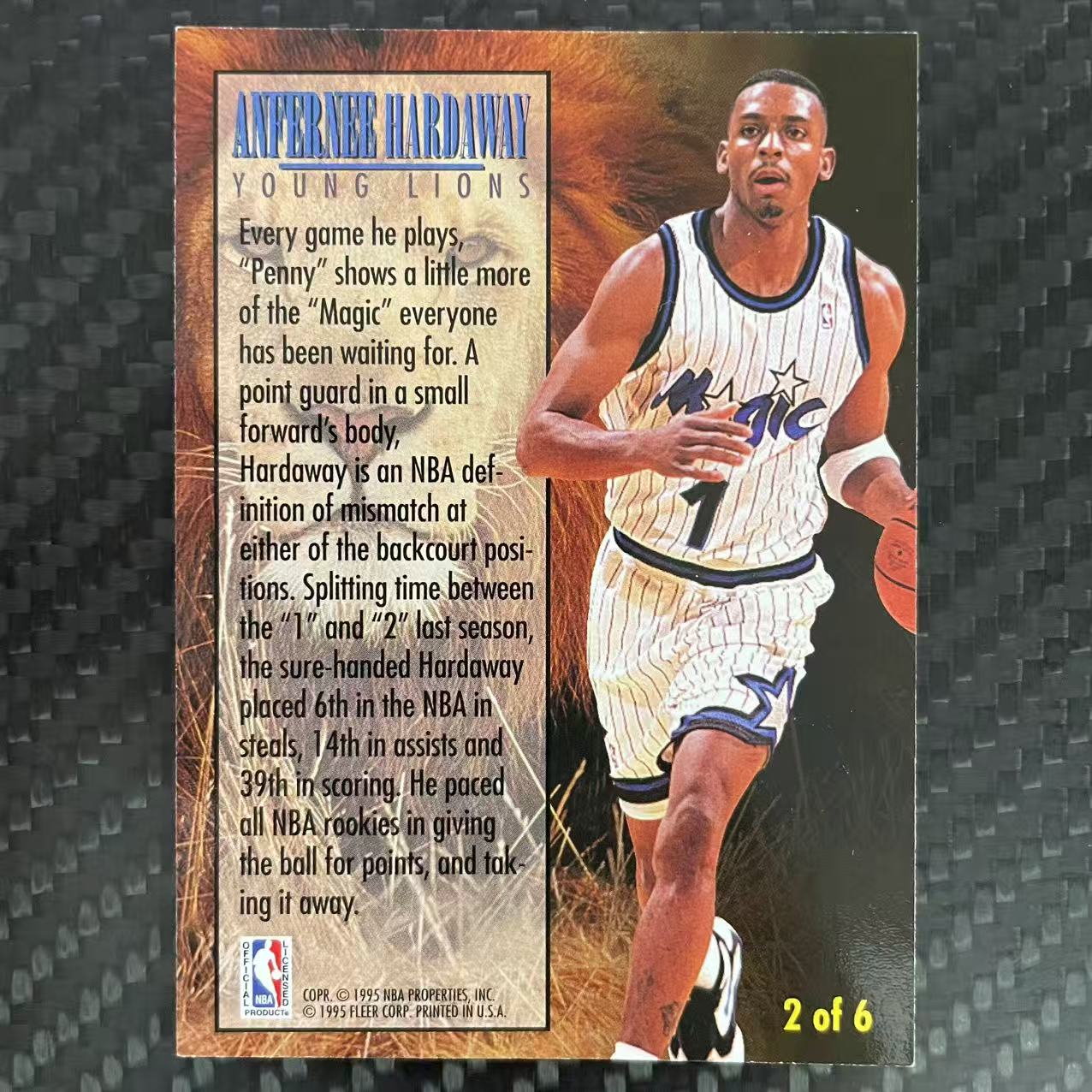 1995 Fleer Fleer Anfernee Hardaway 【杰克森拍卖】安芬尼 哈达威 魔术 幼狮 2of6 大比例 便士 鱼