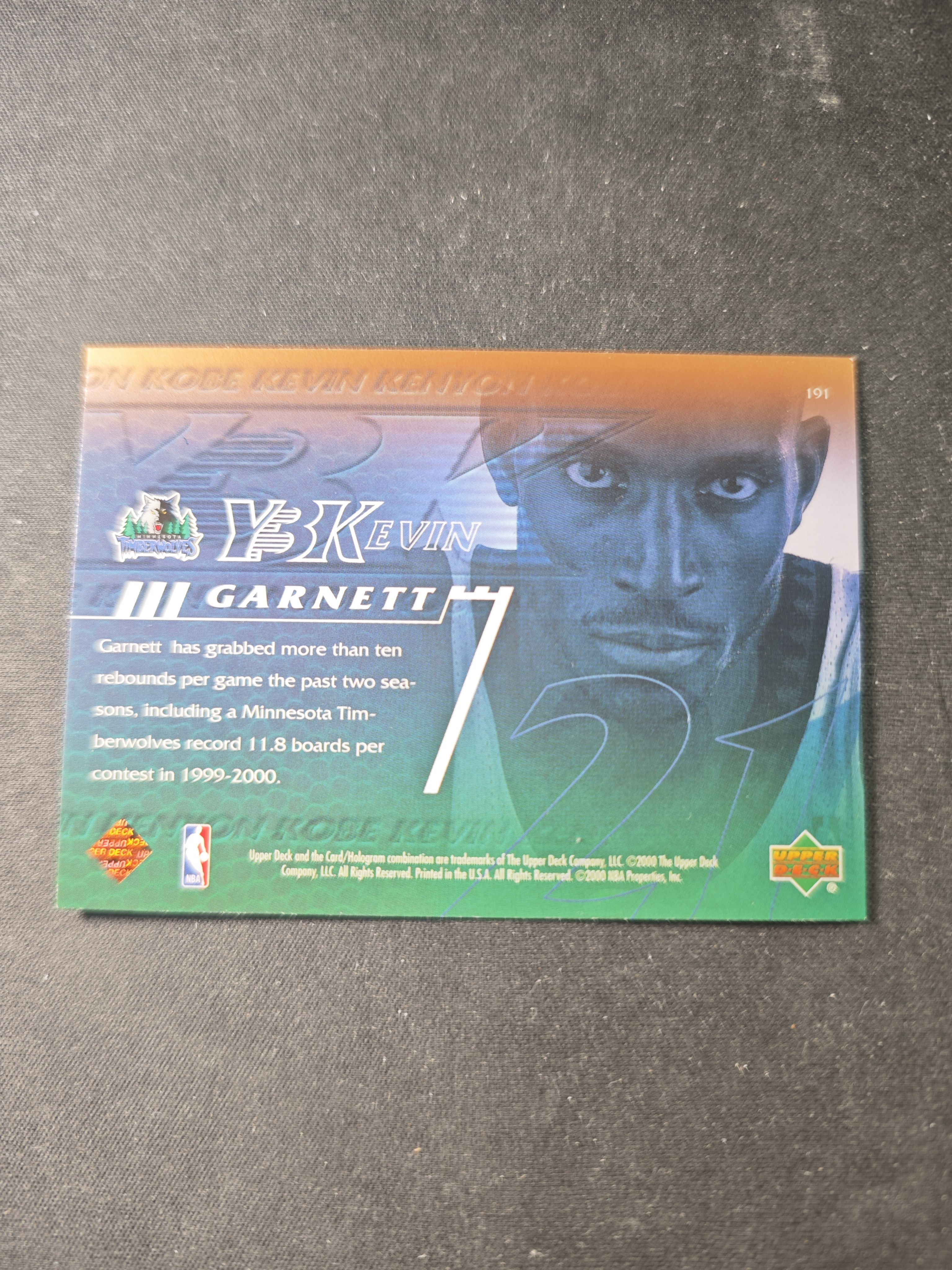 【蛤蟆特卖】凯文 加内特 狼王 2000 UD Y3K系列 领导力 得分 力量 防守 体质 经典五张套卡之一 绝版好卡 稀有老特 边角微瑕 卡品如图 专收必备!