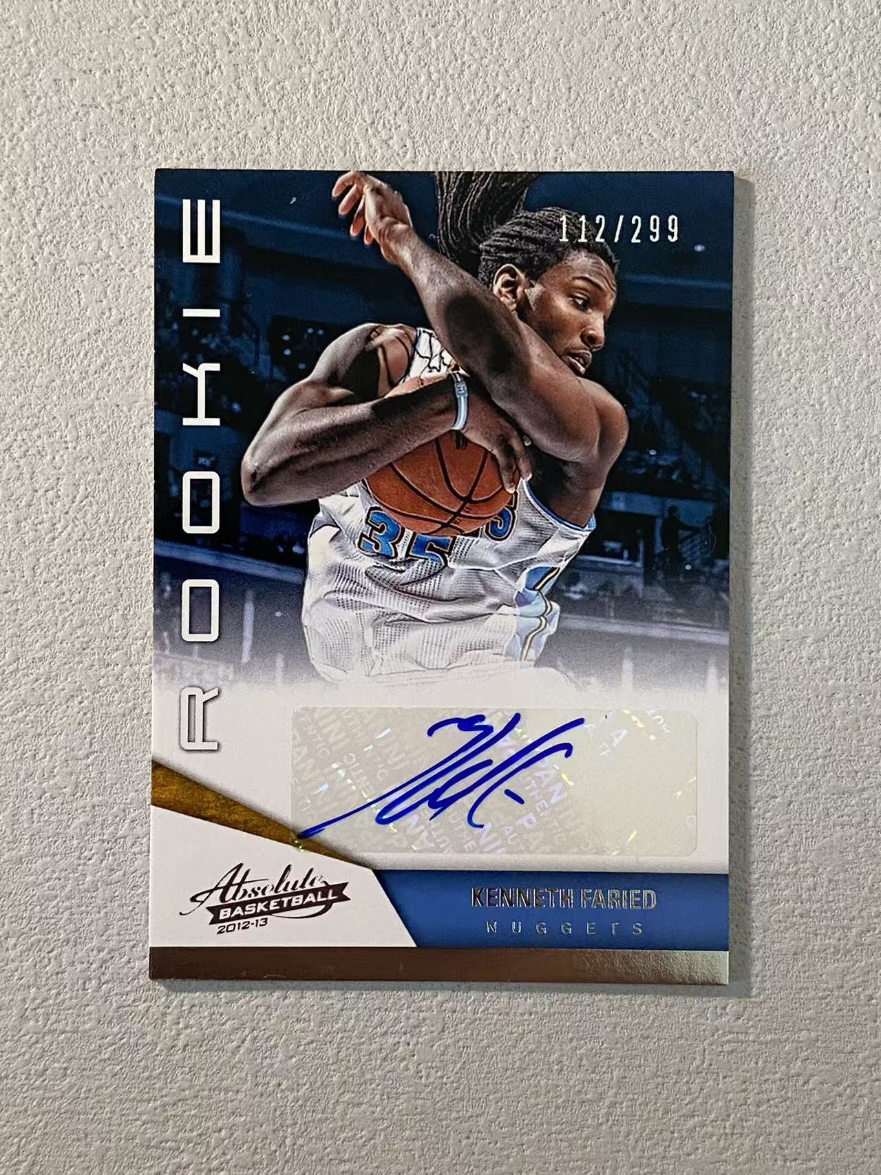 2012-13 Panini Absolute Kenneth Faried RC abs 掘金 新秀rc 半兽人 法里德 /299编 签字 收藏必备