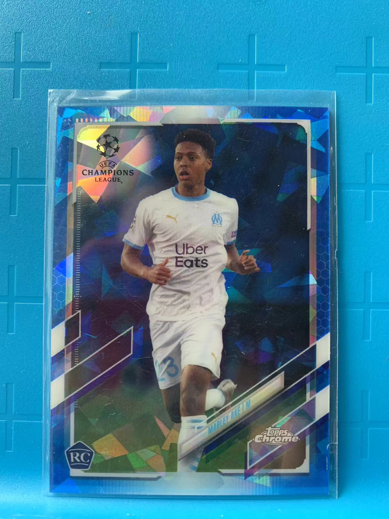 2021 Topps Chrome Marley Aké 阿克 马赛 新秀RC 蓝宝石 蓝碎冰折 欧冠 卡品如图 J002W