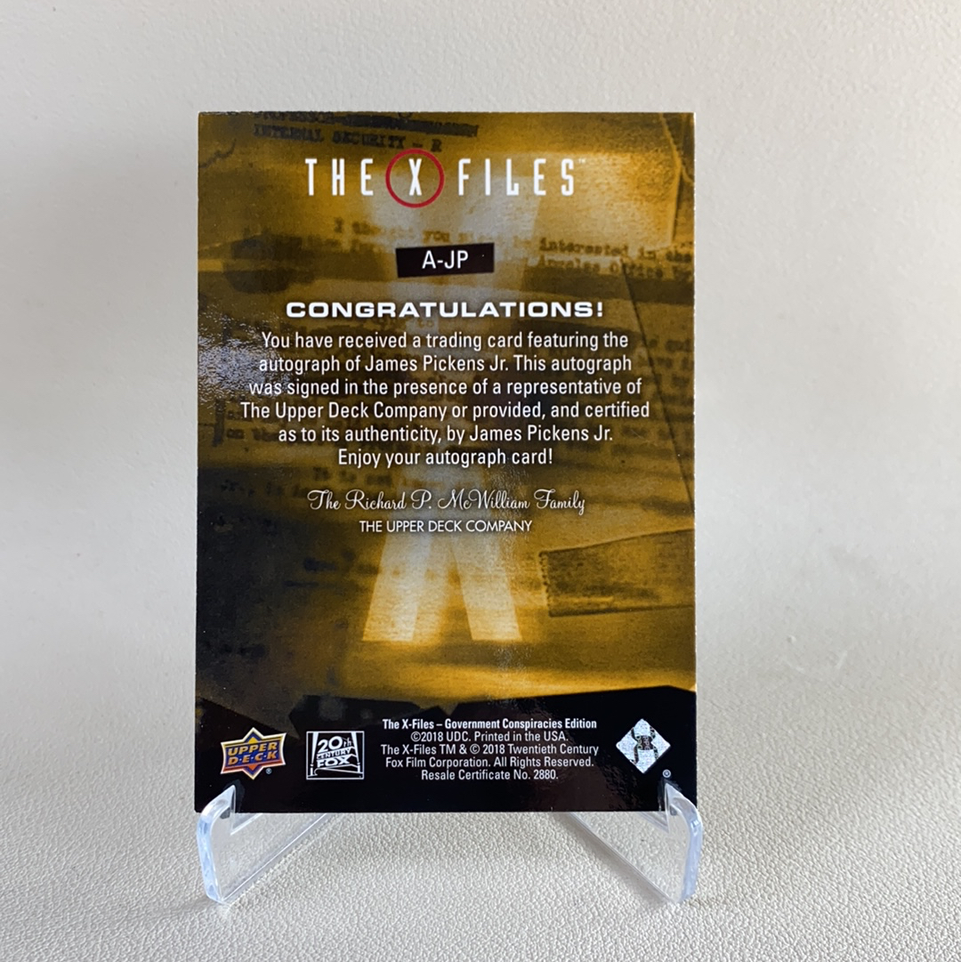 【弈卡代拍】2025 The X- Files UPPER DECK ud X档案 经典美剧 特卡 签名签字 卡签 小詹姆斯 皮肯斯 饰演 Deputy Director 品相如图 收藏必备 老虎
