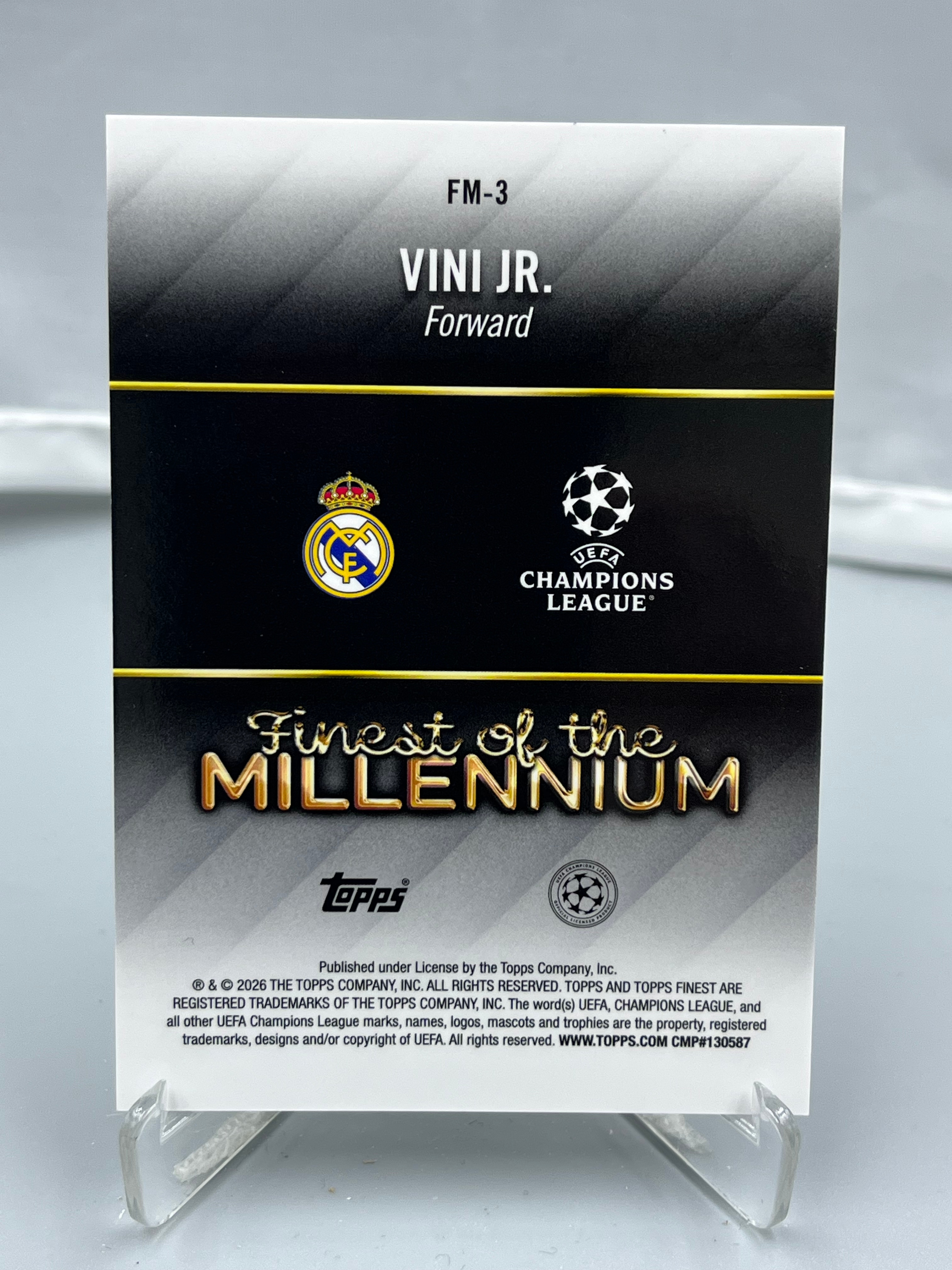 2026 Topps Finest Vinicius Junior 欧冠欧战 维尼修斯 皇马 小熊 Millennium 特卡 千禧年最佳球员 银折 折射 瑕疵如图【暴富 LK张】ta941