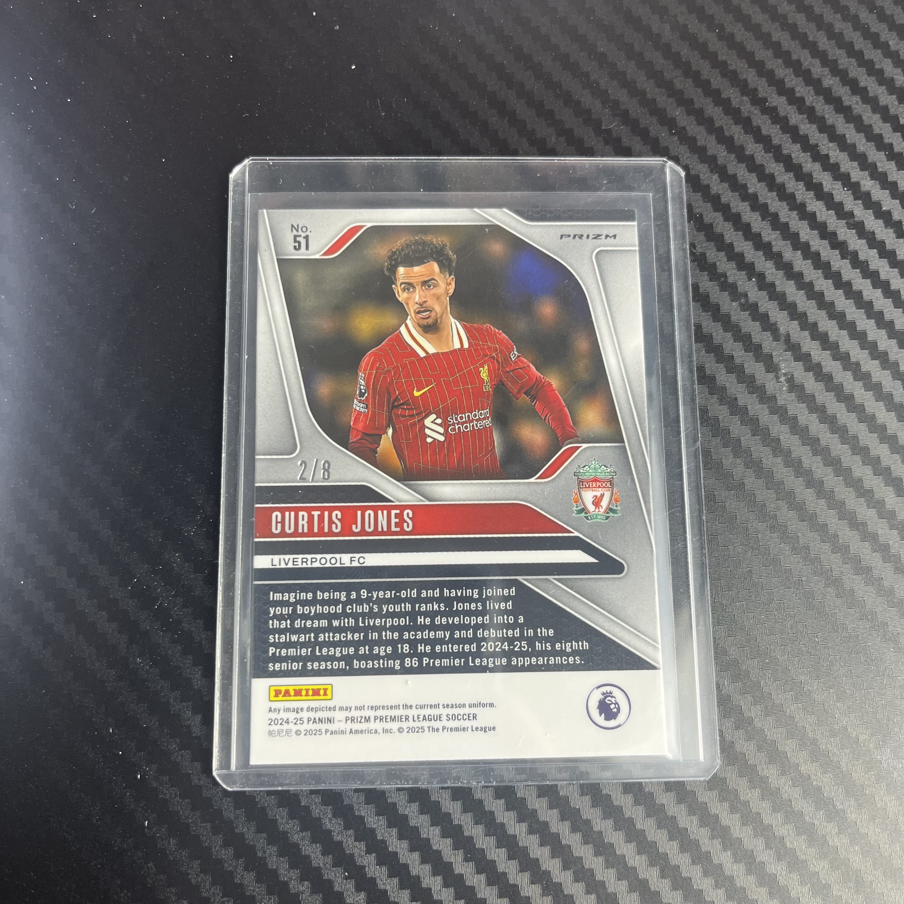 2024-25 Panini Prizm Curtis Jones 英超 pz 信封 利物浦 琼斯 2/8编 超低编 收藏必备 选图炸裂 不退不换 不累计 卡品如图 丁满代拍 维尔茨