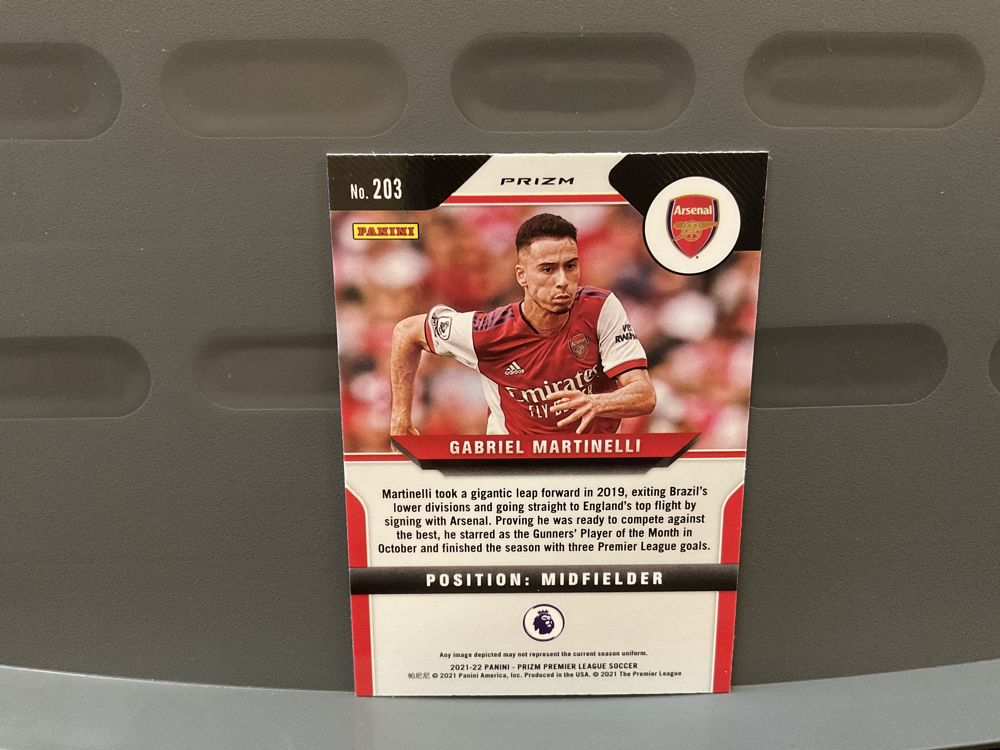 2021-22 Panini Prizm Gabriel Martinelli RC #203 阿森纳 马丁内利 RC 英超 小马丁 巴西 加布里埃尔 英超PZ