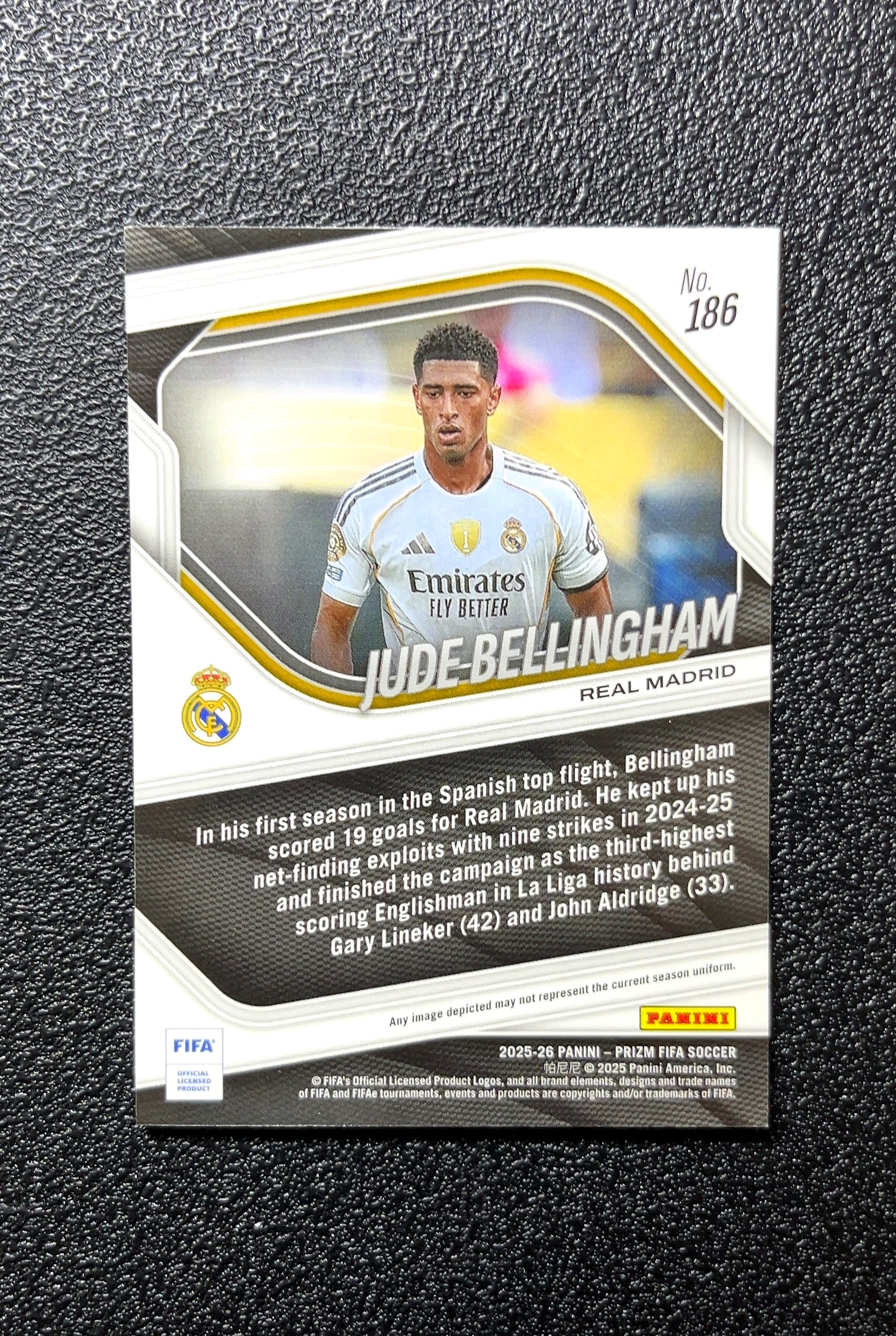 【岛屿拍卖】2025 Panini Prizm Jude Bellingham 祖德·贝林厄姆 卡品如图 高价值 #186 Real Madrid 皇家马德里 0005#461