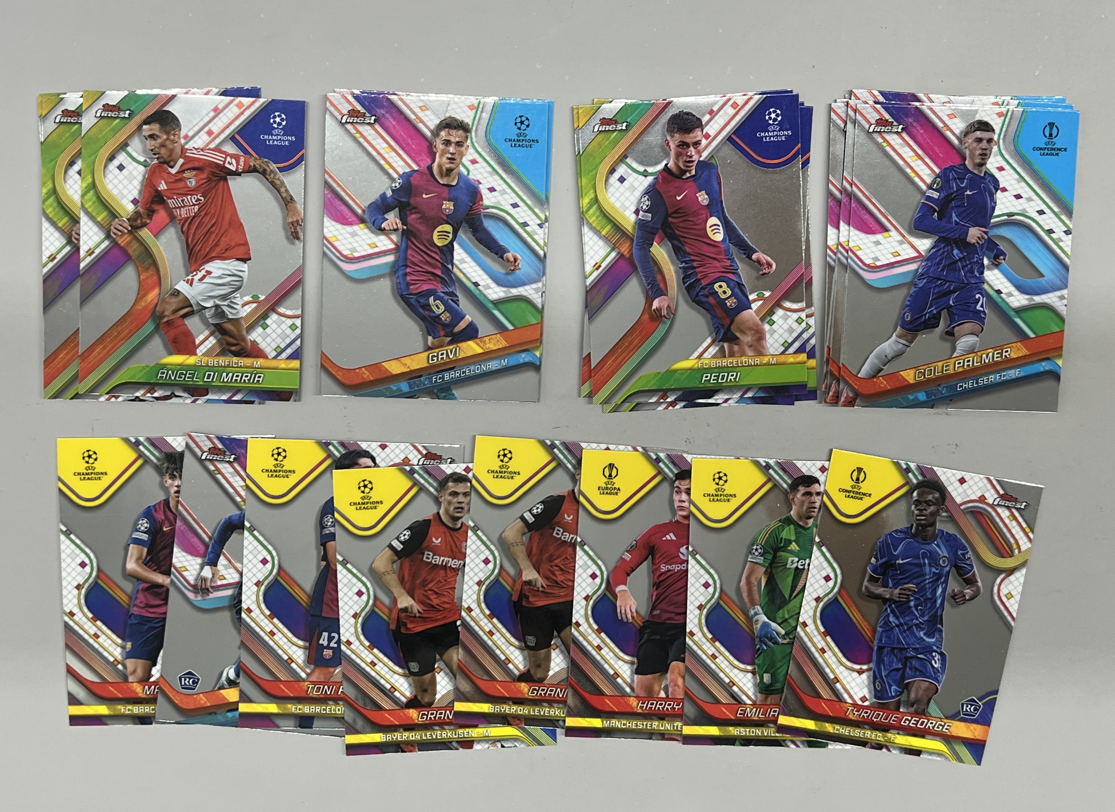 2024-25 Topps Finest Champions league【挂机拍卖】欧冠 迪玛利亚 加维 佩德里 帕尔默 扎卡 马丁内斯 27张lot 卡品如图