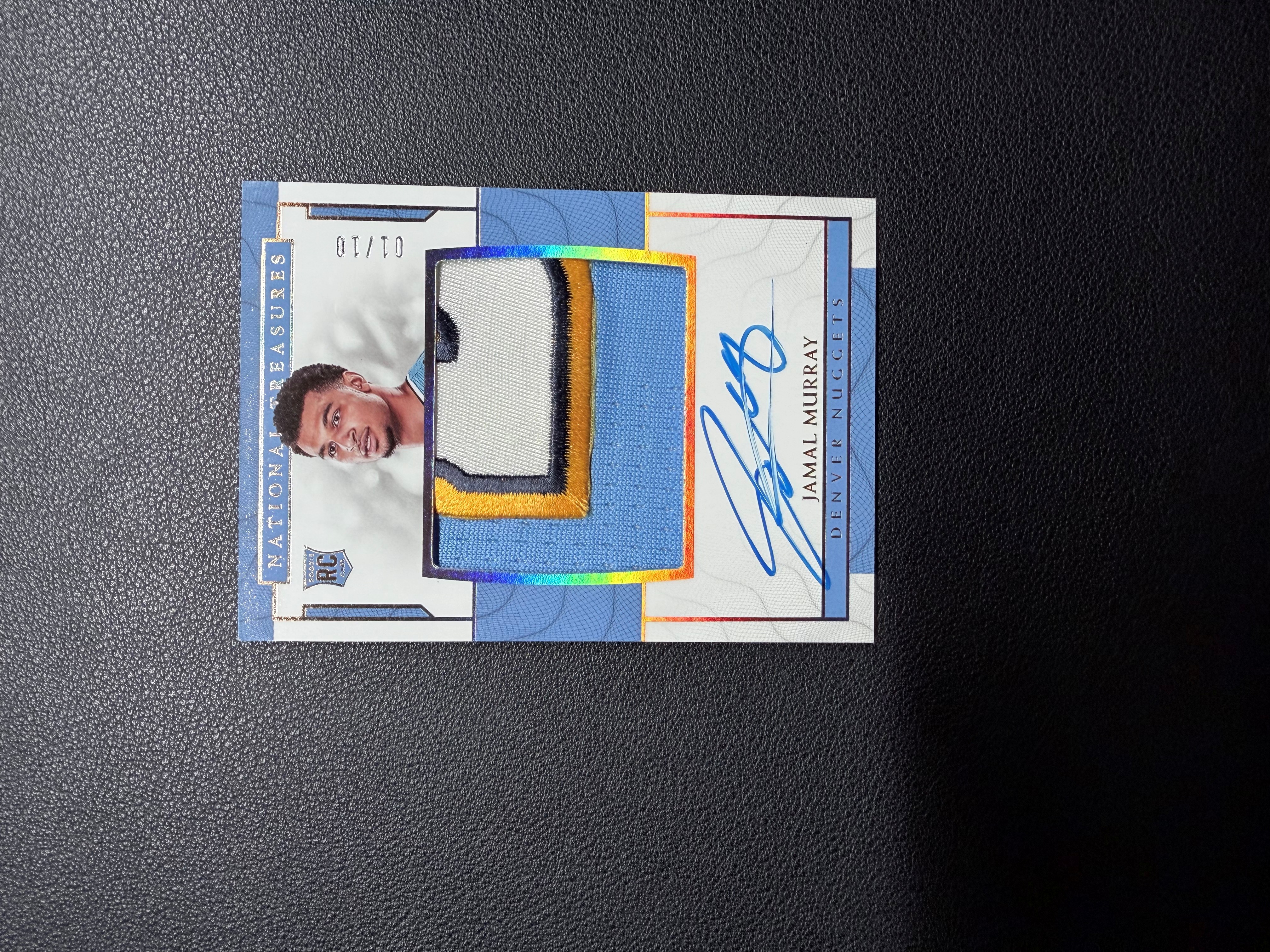 2016 Panini National Treasures Jamal Murray RC 贾马尔穆雷 口曼巴 国宝正RPA 金版10编 新秀卡签 签字 亲穿球衣暴力切割 掘金约基齐好搭档 状态炸裂