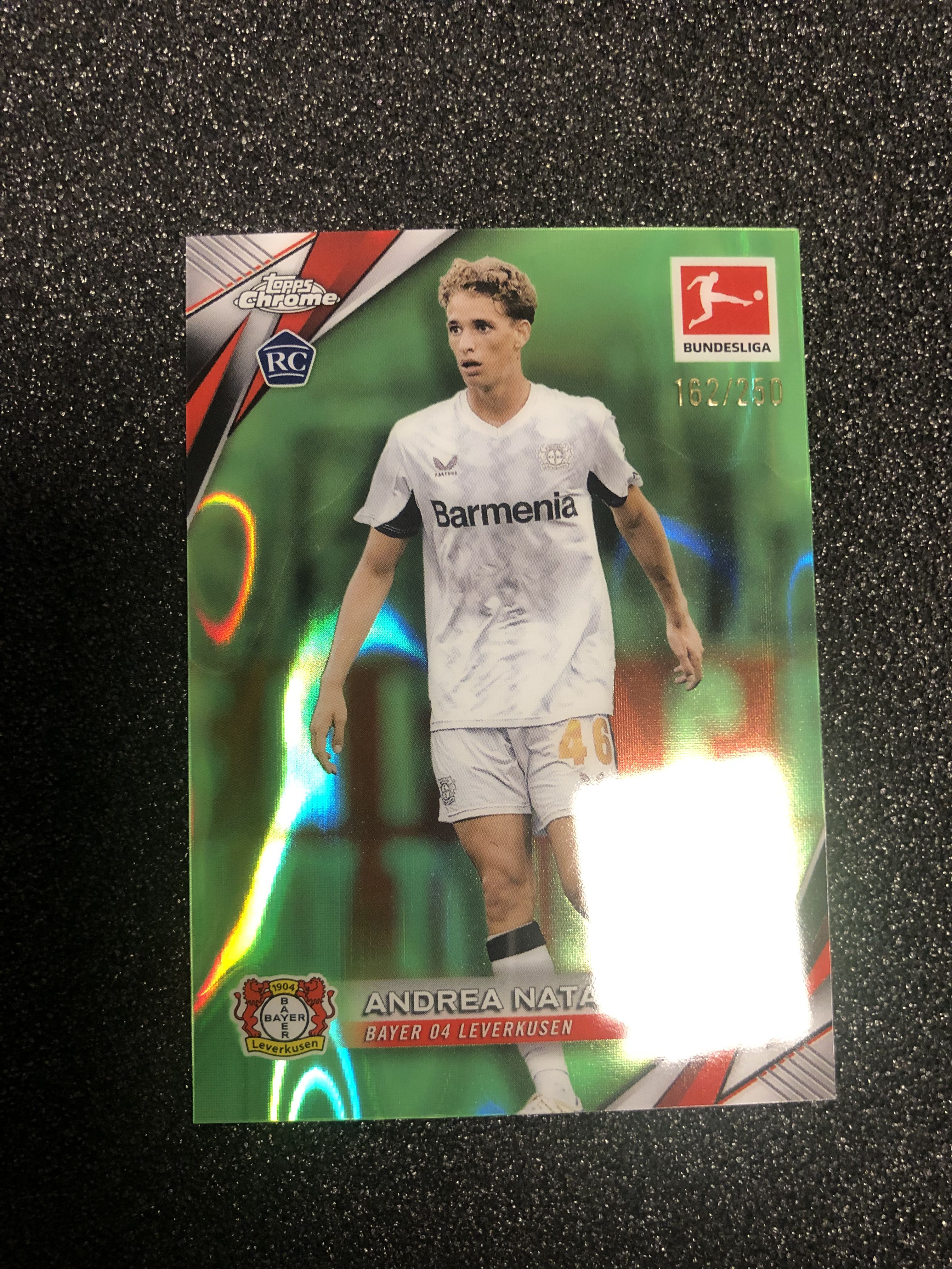 2024-25 Topps Chrome andrea natali RC 德甲tc 纳塔利 意大利 勒沃库森 未来可期 250编 青波纹折 162/250 卡品如图 凑套收藏必备