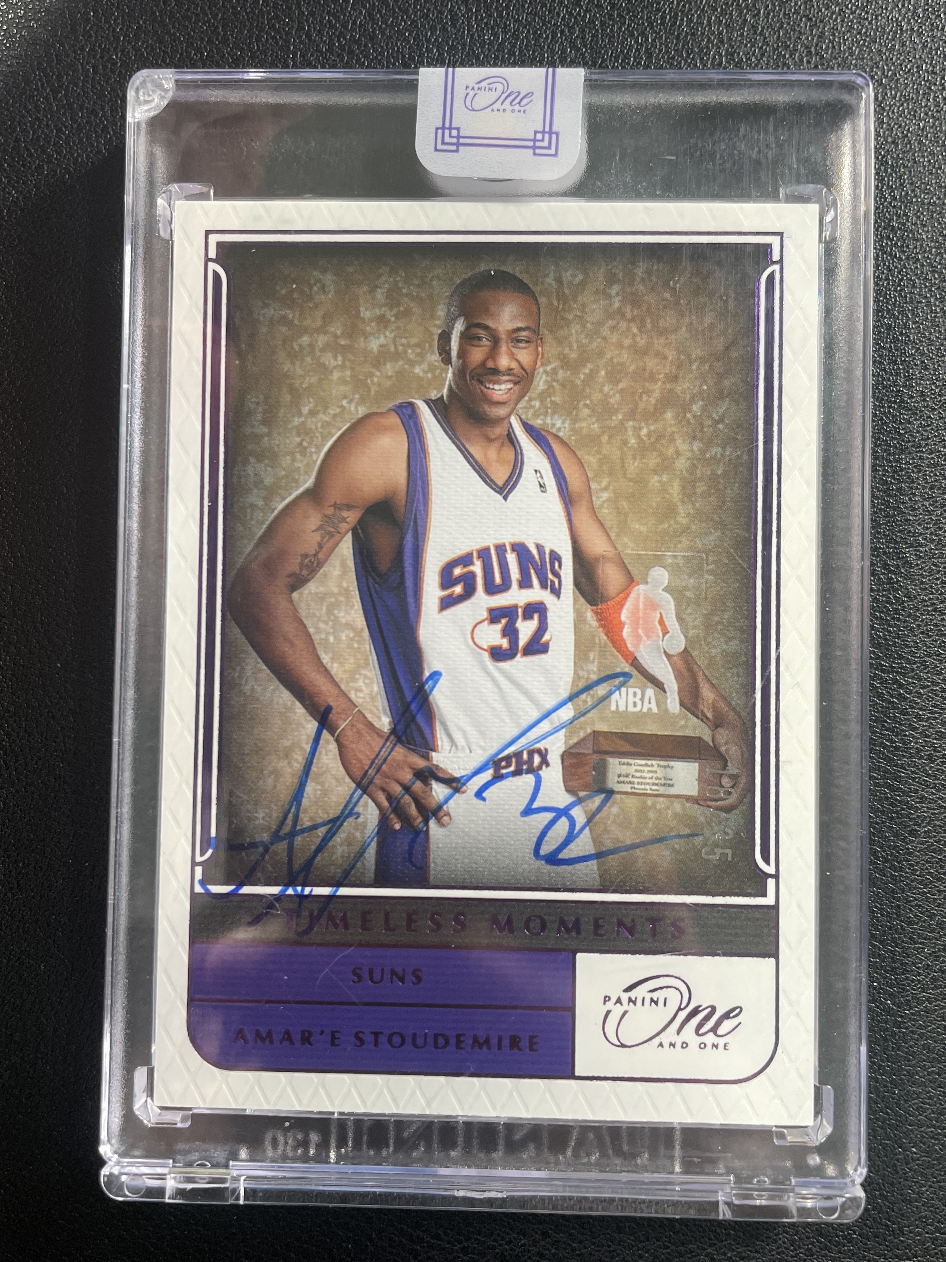 2021-22 Panini One and One Amare Stoudemire 太阳 小斯 斯塔德迈尔 /35编 紫平行 签字卡签 Timeless Moments时刻原封砖Hicard73涛
